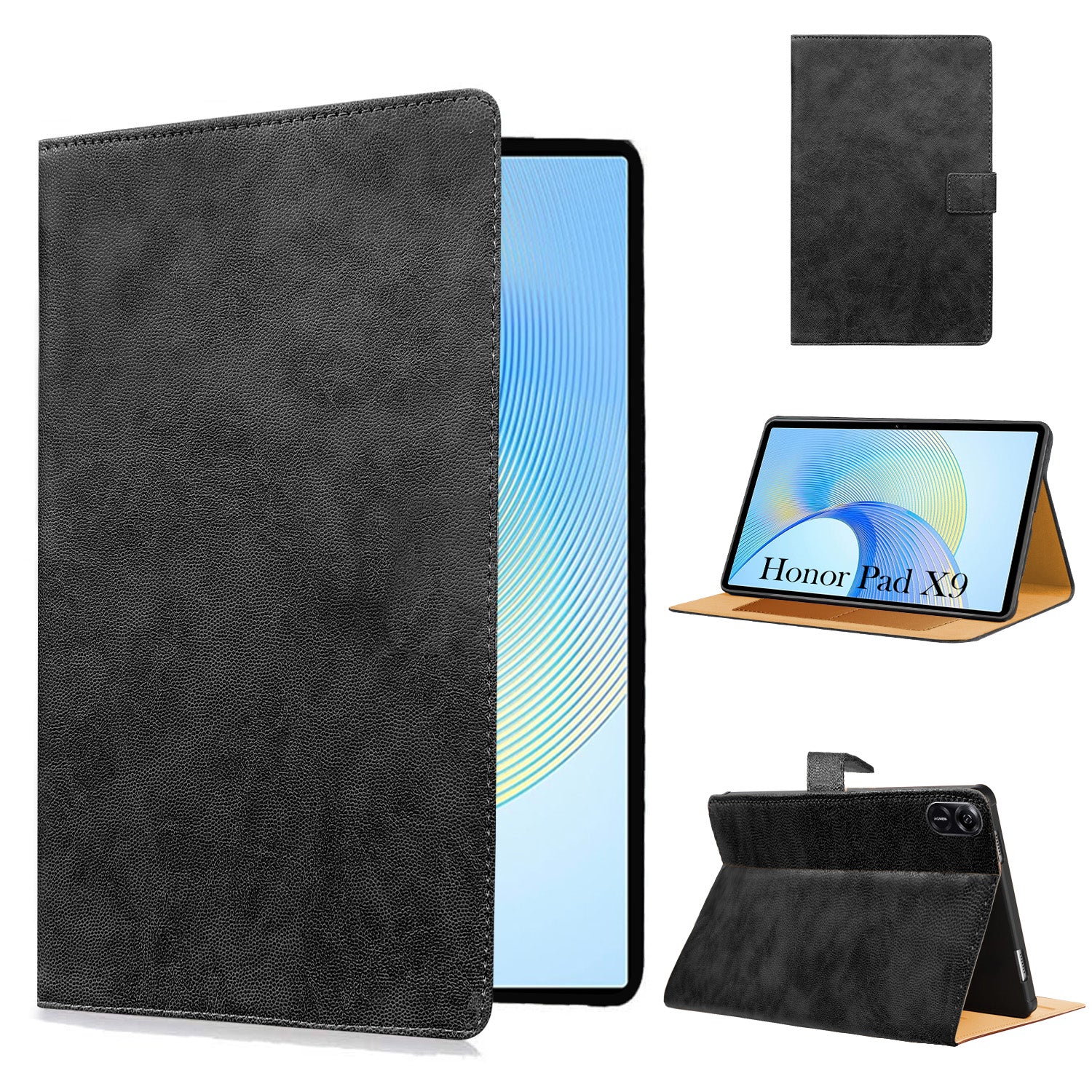 For Honor Pad X9 10 Inch Flip Cover Folio Cover (PU Leather | Multi-Angle Smart Stand | Card Storage Slots | Silicone Back Pouch)
