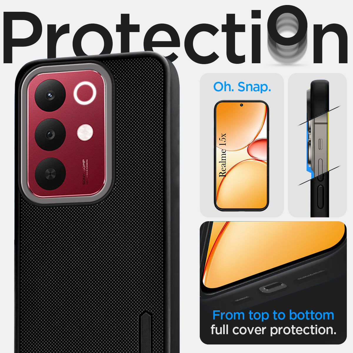 For Realme 15X Back Cover Case (Textured Grip Design | Micro-Fiber Cloth Inside | Slim and Light Weight | Soft Touch and Feel)