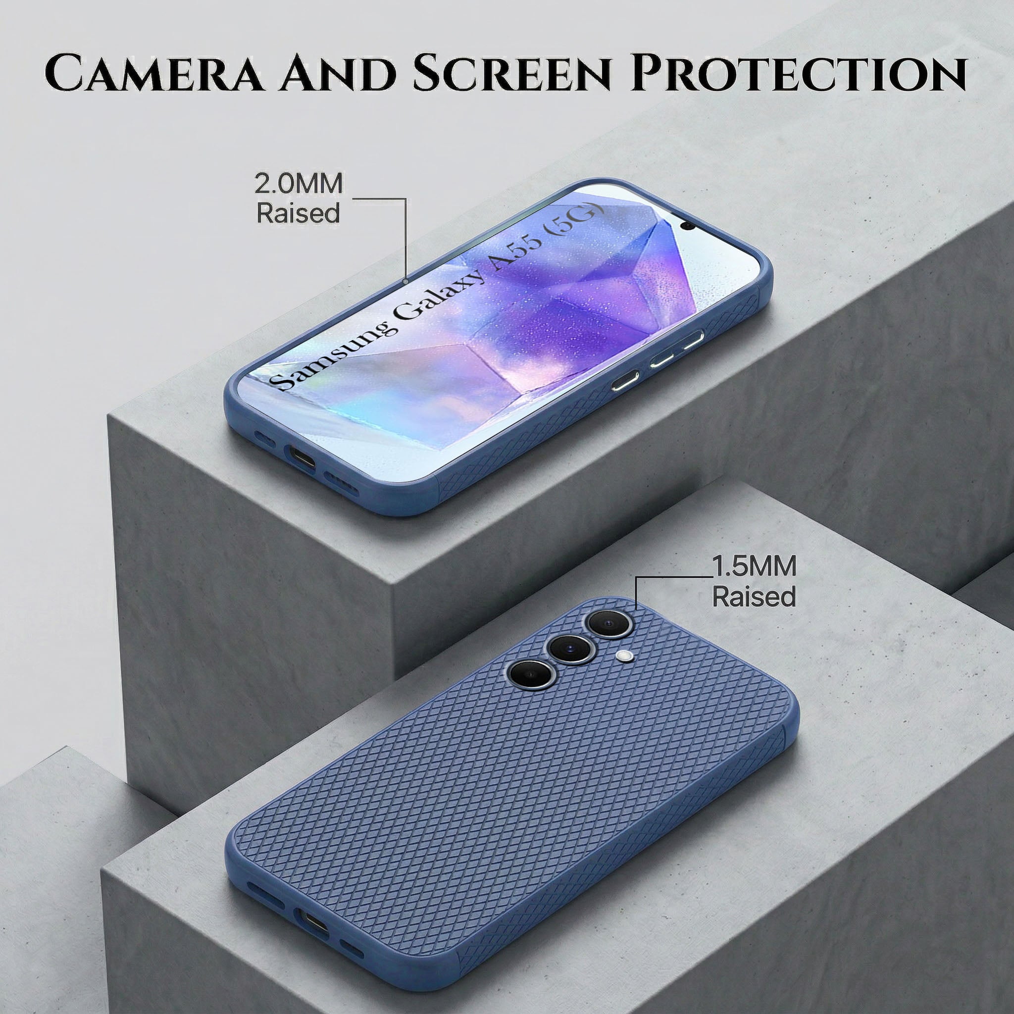 For Samsung Galaxy A55 5G Combo with Back Cover and 9H Tempered Glass (Liquid Silicone | Camera Protection | Oleophobic Coating Screen Glass) (Copy)
