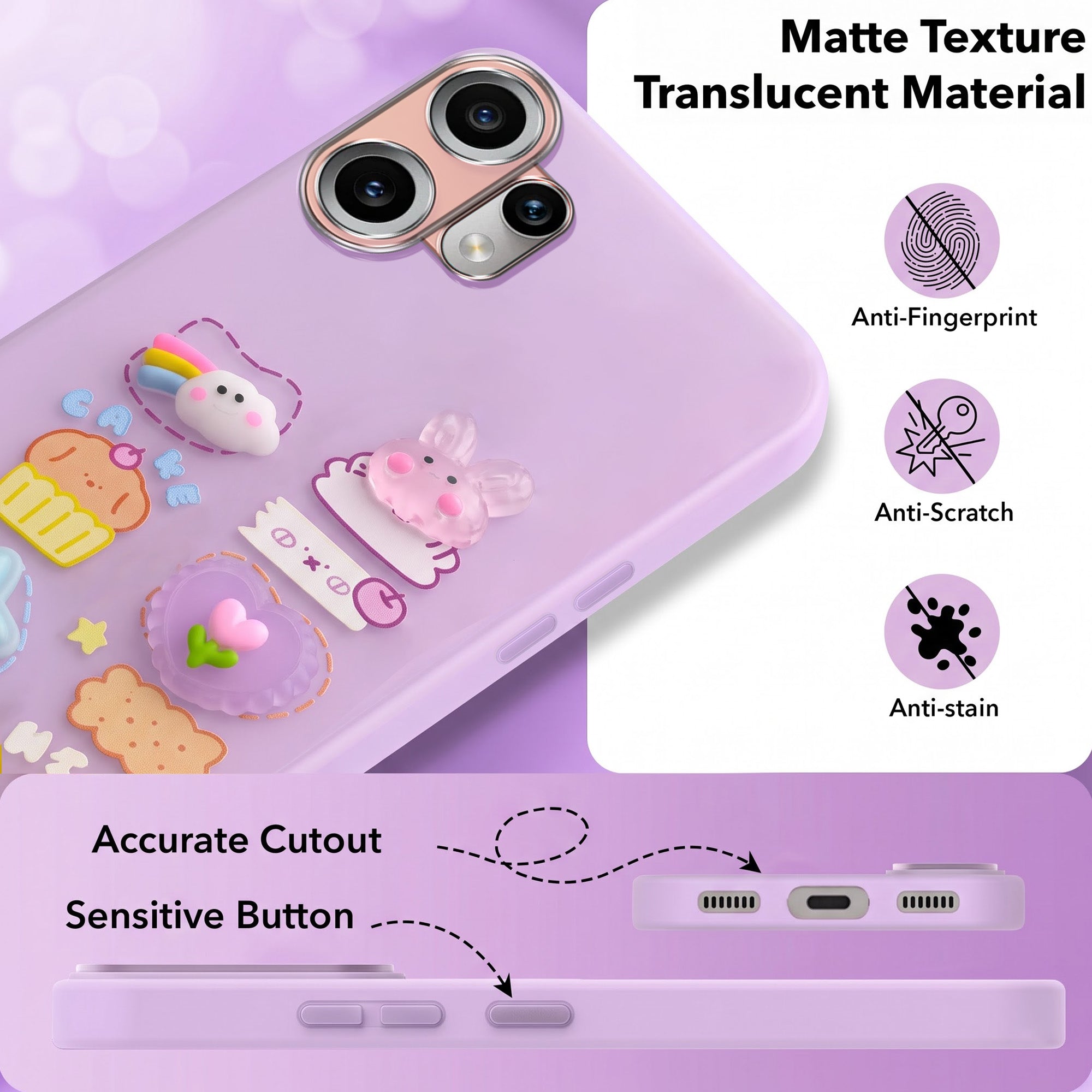 For Nothing CMF Phone 2 Pro Back Cover Case (3D Cute Cartoons | Hard Back Side Soft | Matte Premium Finish | HD Printing)