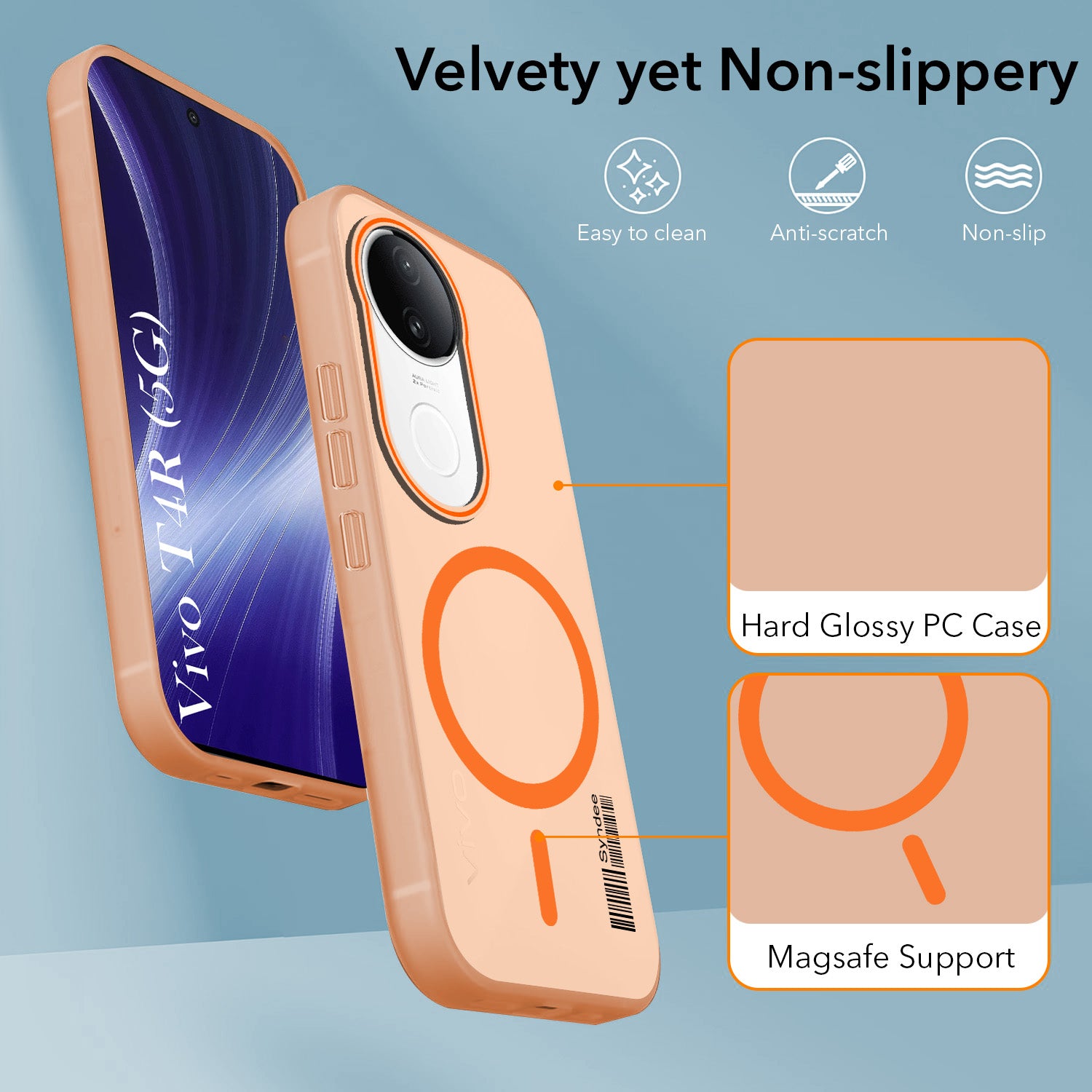 For Vivo T4R Back Cover Case (Soft Touch | Camera Bump Protection | MagSafe Compatible | Matte Finish)