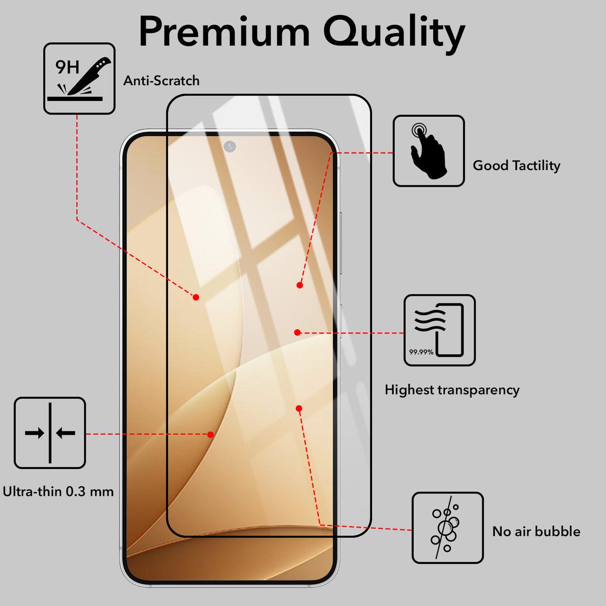 Tempered Glass For Oppo F35 Pro 5G Military-Grade Gorilla Tempered Glass Screen Protector With Installation Kit | Shatterproof, Full Coverage, HD Clear, Scratch Resistant (Pack of 1)