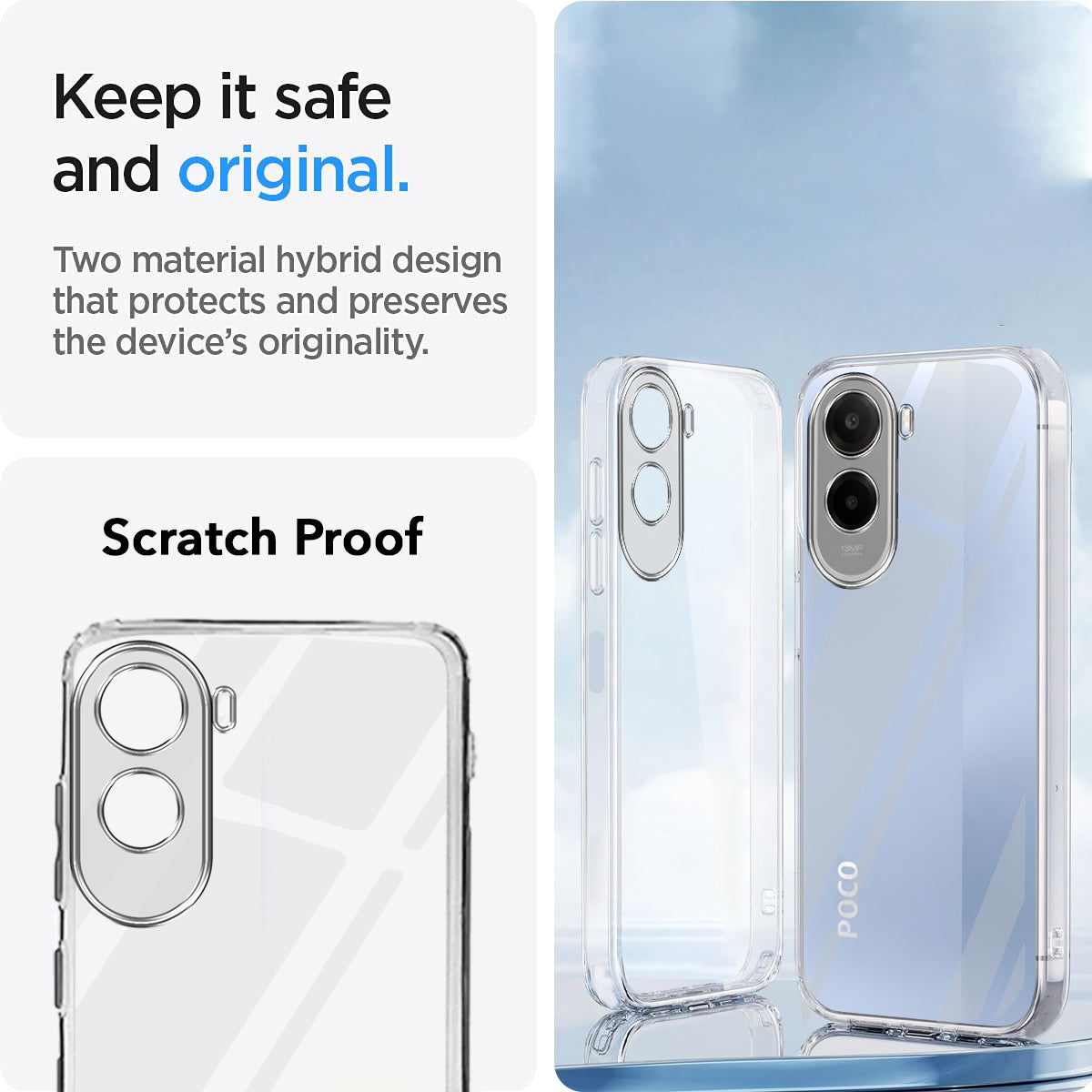 For Poco C81 5G Back Cover Case Silicone (Clear Shockproof Case with Camera Protection | Soft and Flexible | Transparent)