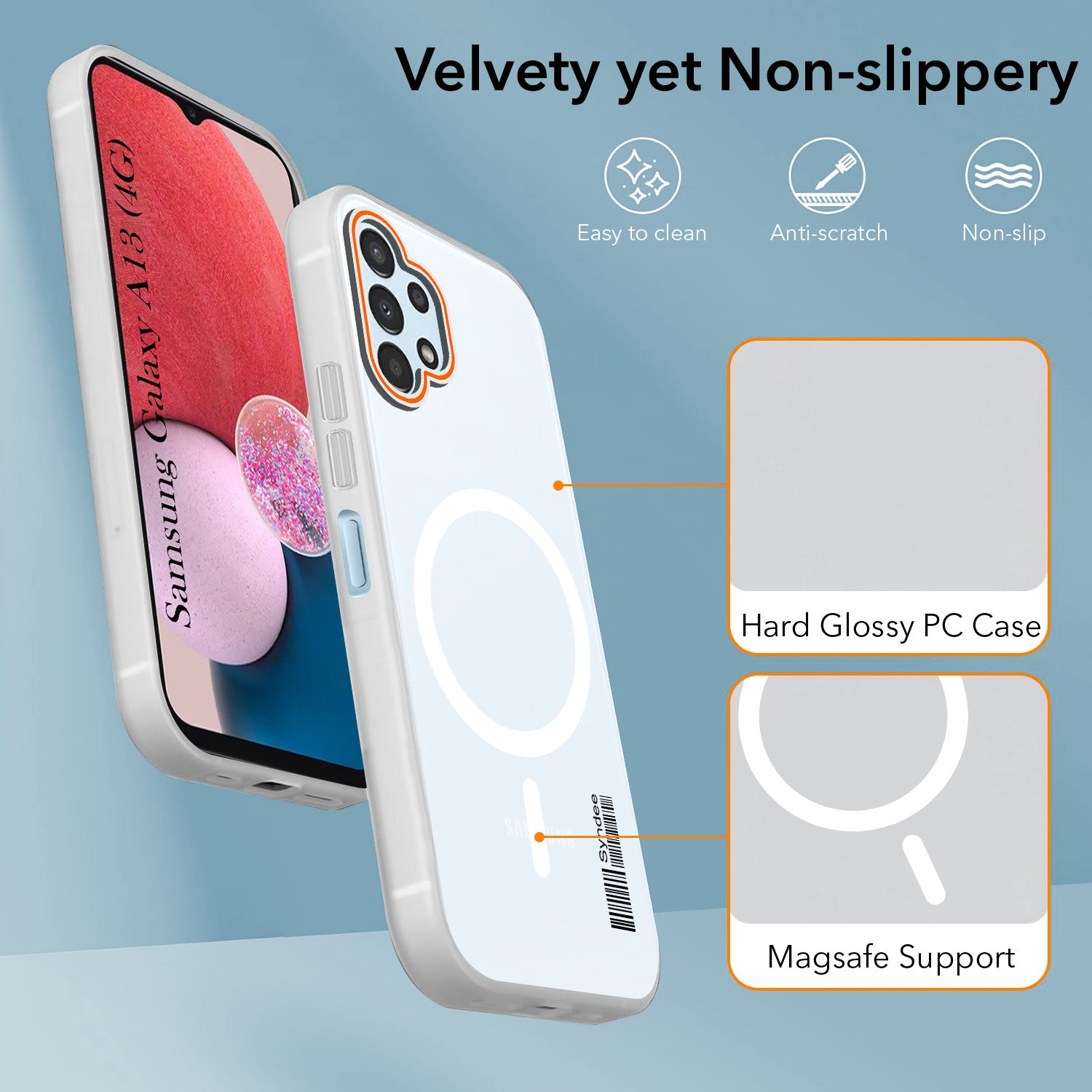 For Samsung Galaxy A13 4G Back Cover Case (Soft Touch | Camera Bump Protection | MagSafe Compatible | Matte Finish)