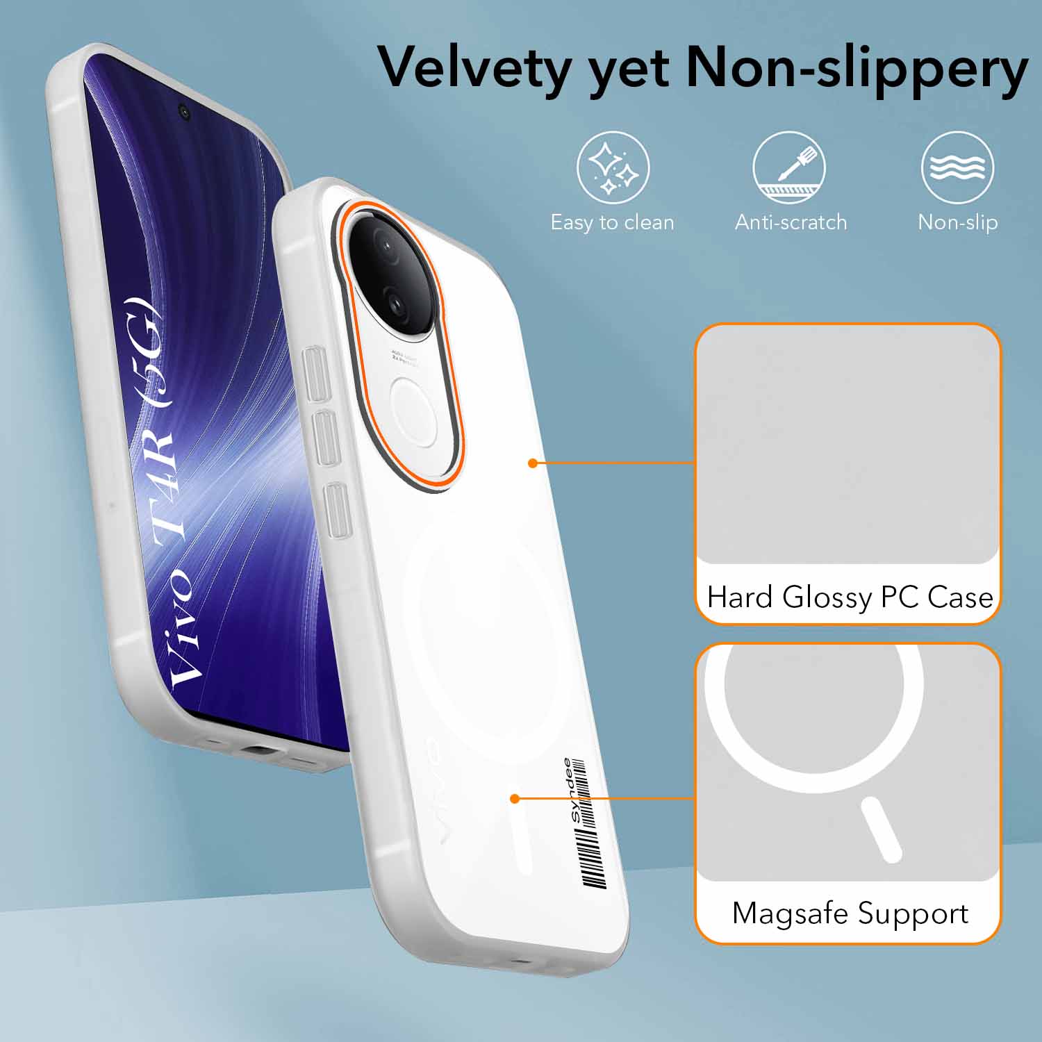 For Vivo T4R Back Cover Case (Soft Touch | Camera Bump Protection | MagSafe Compatible | Matte Finish)