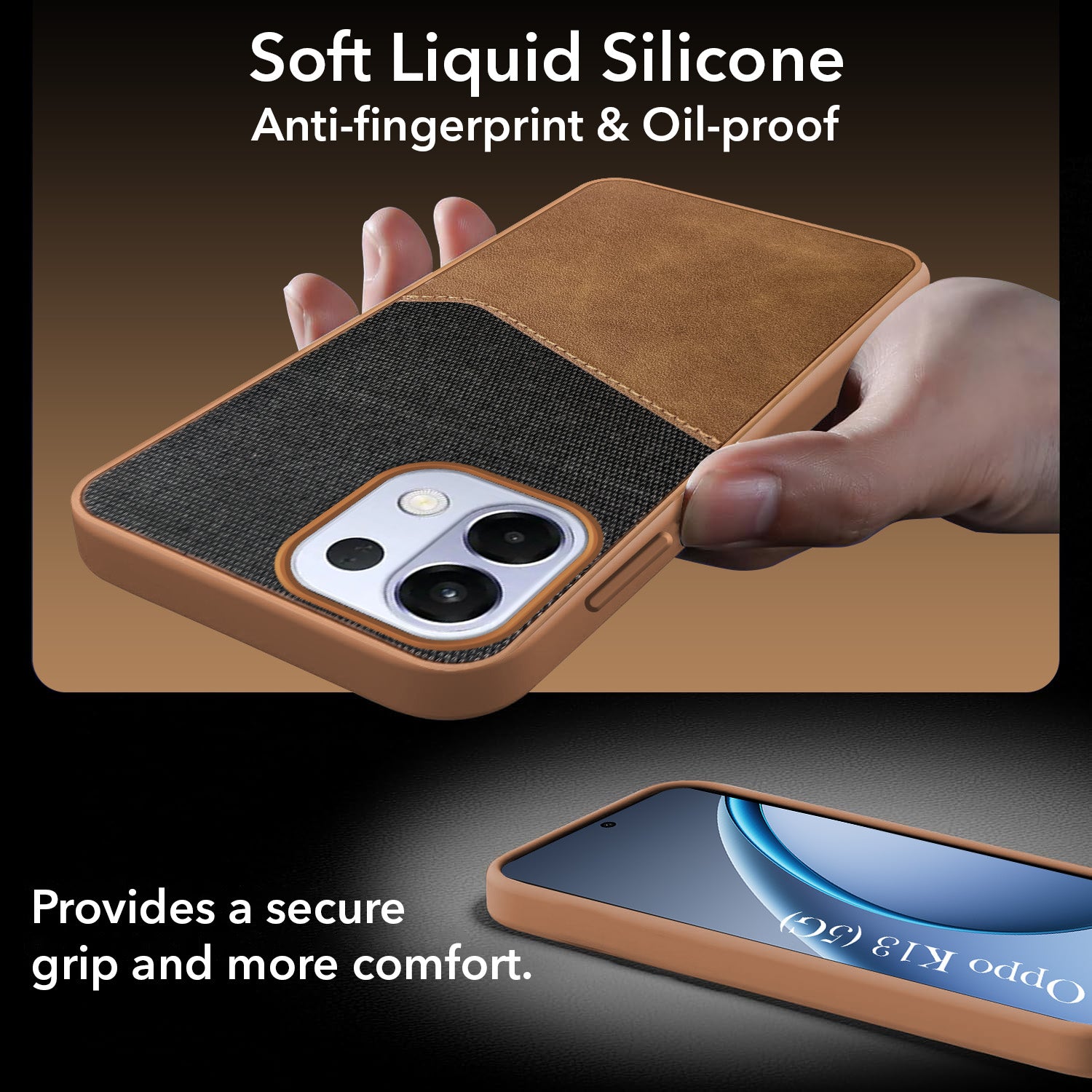 For Oppo K13 Back Cover Case (Dual PU Leather Stitch | Professional Minimalist | Soft and Flexible)