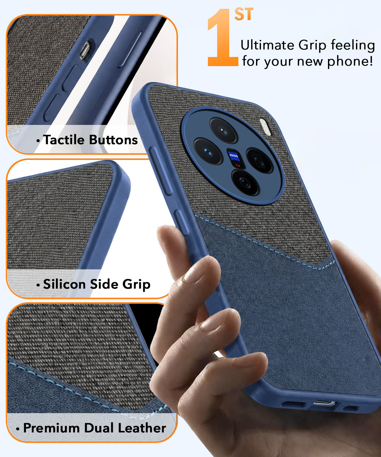 For Vivo X200 Back Cover Case (Dual PU Leather Stitch | Professional Minimalist | Soft and Flexible)
