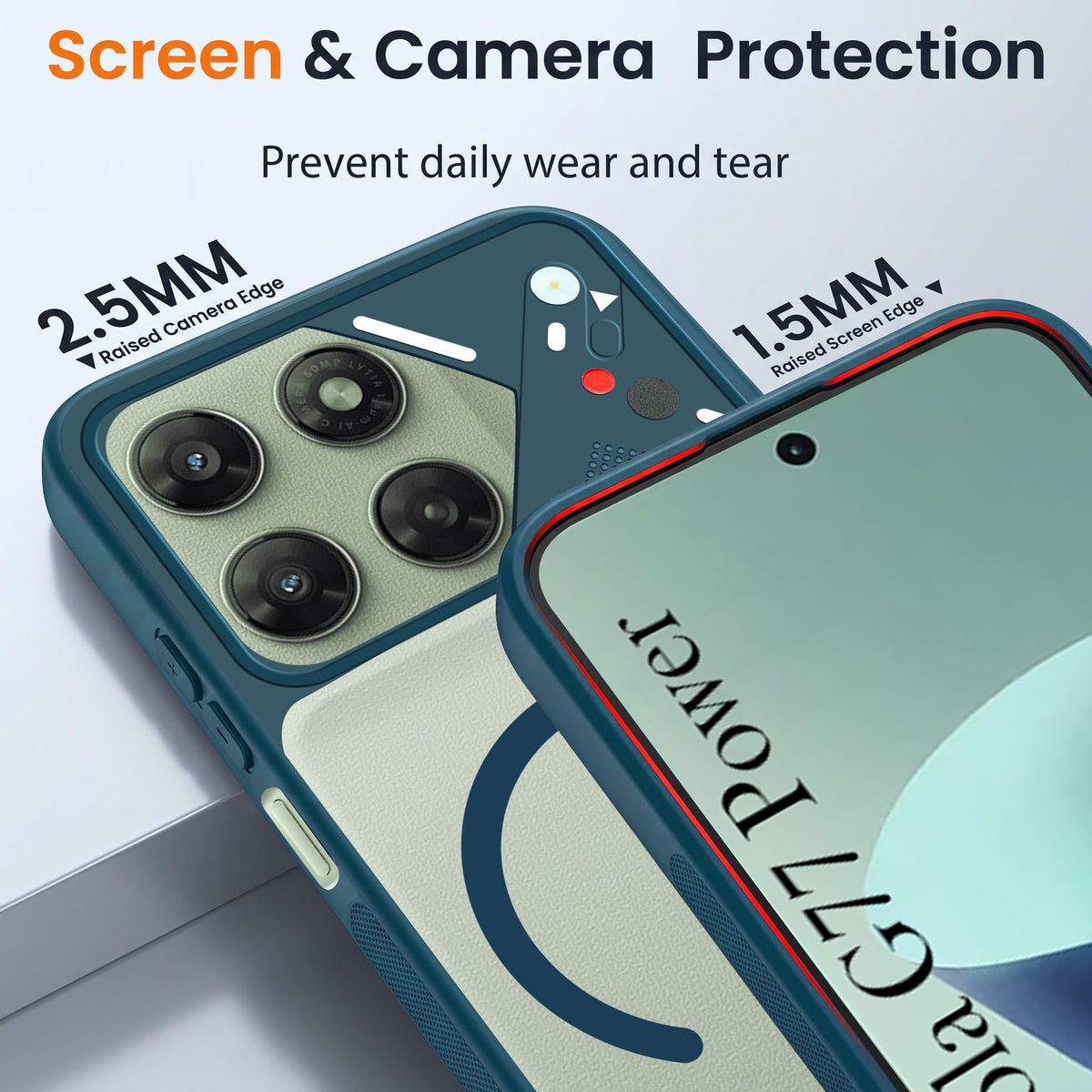 For Motorola Moto G77 Power Back Cover Case Lifetime Anti-Yellow Clear (Camera Protection | Side Grip | Wireless MagSafe Compatible)