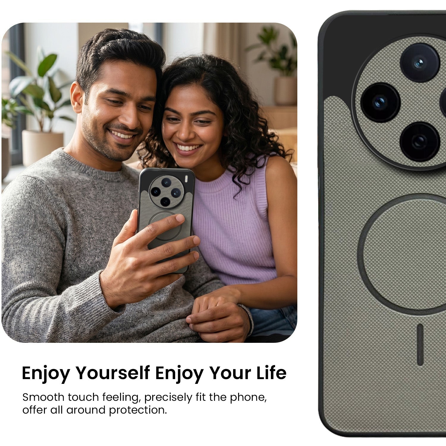 For Vivo X200T Back Cover Case PU Leather (Texture Grip Design | Professional Minimalist | Camera Protection | Soft and Flexible)