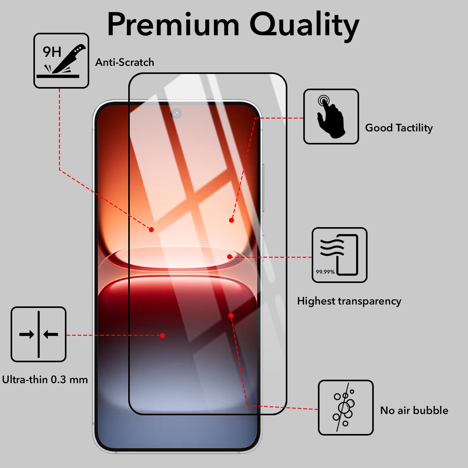Tempered Glass For Vivo iQOO 15 5G Military-Grade Gorilla Screen Protector With Installation Kit | Shatterproof, Full Coverage, HD Clear, Scratch Resistant (Pack of 1)