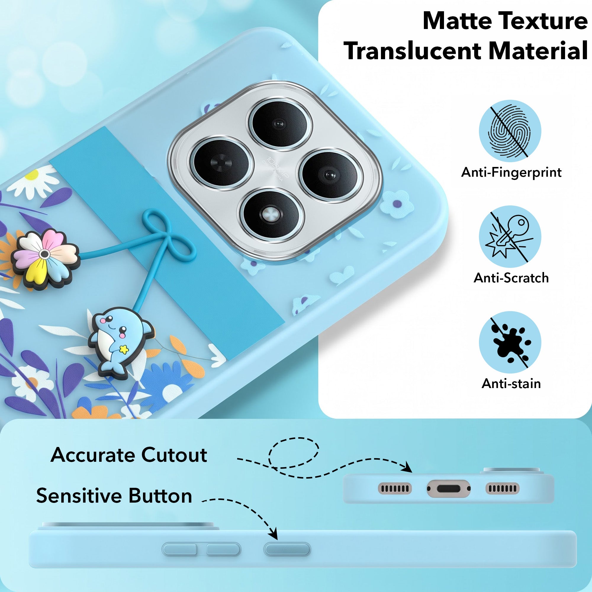 For Xiaomi Redmi Note 15 5G | Redmi Note 15 SE 5G Back Cover Case (3D Cute Cartoons | Hard Back Side Soft | Matte Premium Finish | HD Printing)