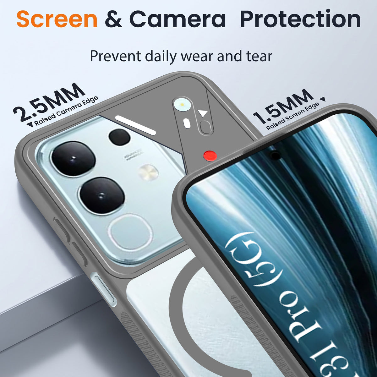 For Vivo T4x | Vivo Y31 Pro Back Cover Case Lifetime Anti-Yellow Clear (Camera Protection | Side Grip | Wireless MagSafe Compatible)