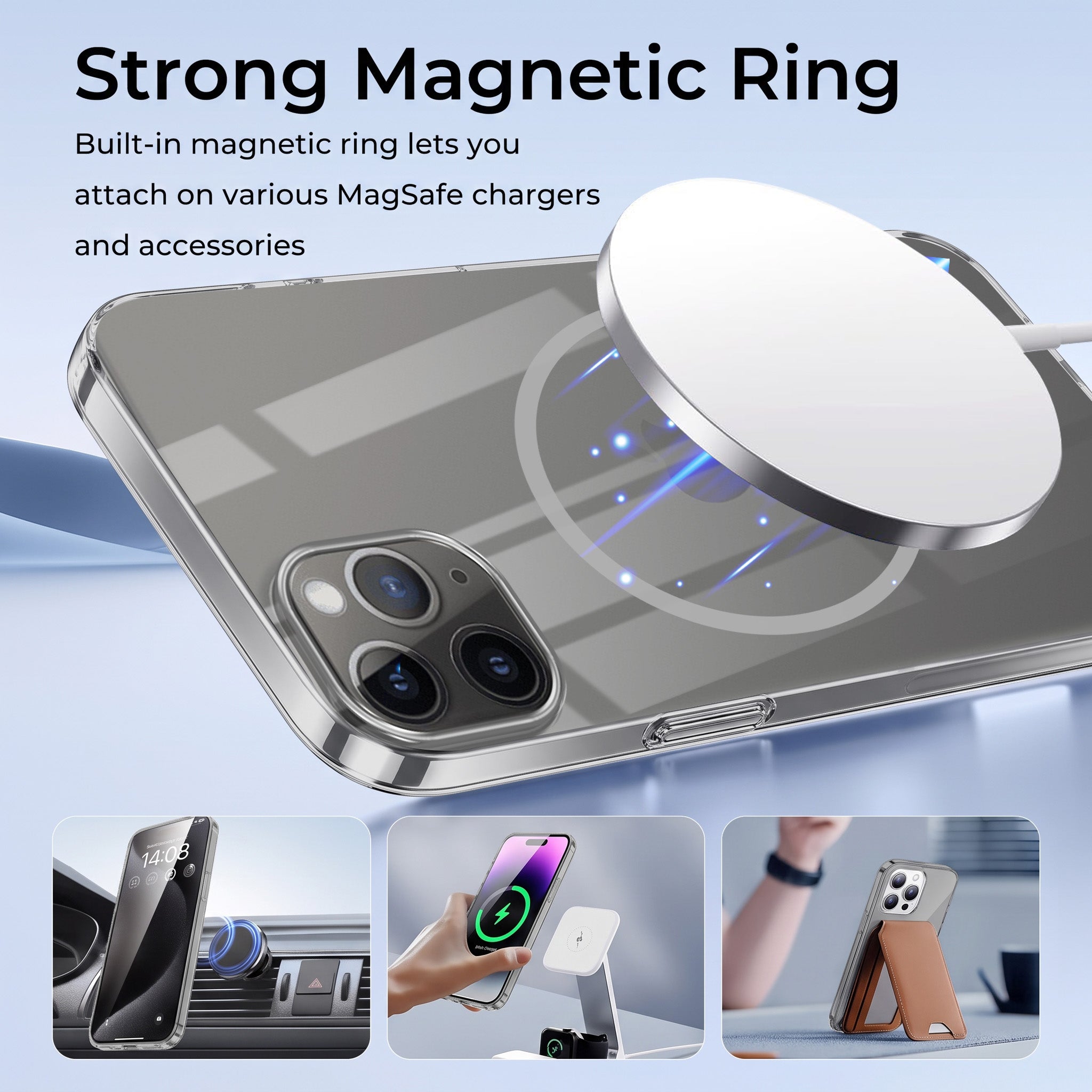 For Apple iPhone 11 Pro Back Case Cover Crystal Anti Yellow (Unbreakable PC | MagSafe Wireless Charging Support |Camera Protection Bump)