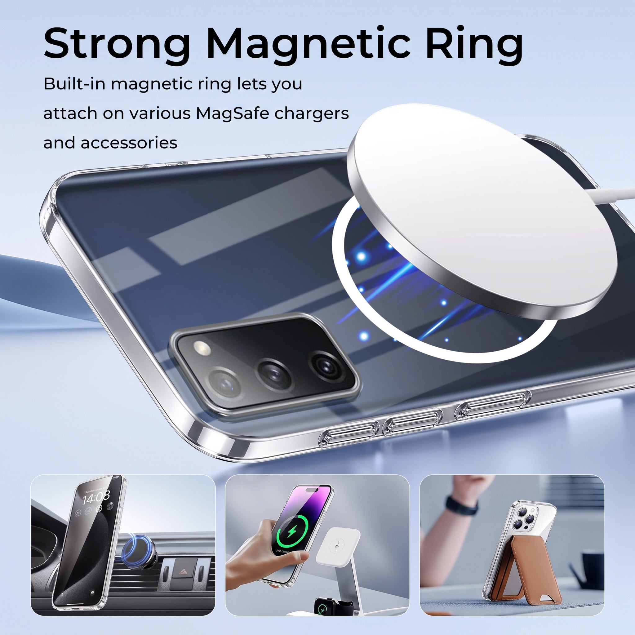 For Samsung Galaxy S20 FE 4G | S20 FE 5G Back Case Cover Crystal Anti Yellow (Unbreakable PC | MagSafe Wireless Charging Support |Camera Protection Bump)
