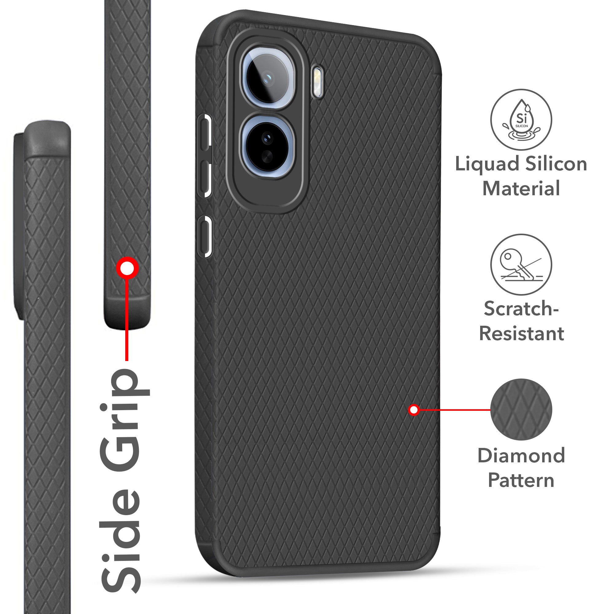For Vivo T5 Pro 5G Back Cover Case Liquid Silicone (Camera Protection | Side Grip Texture | Soft and Flexible)