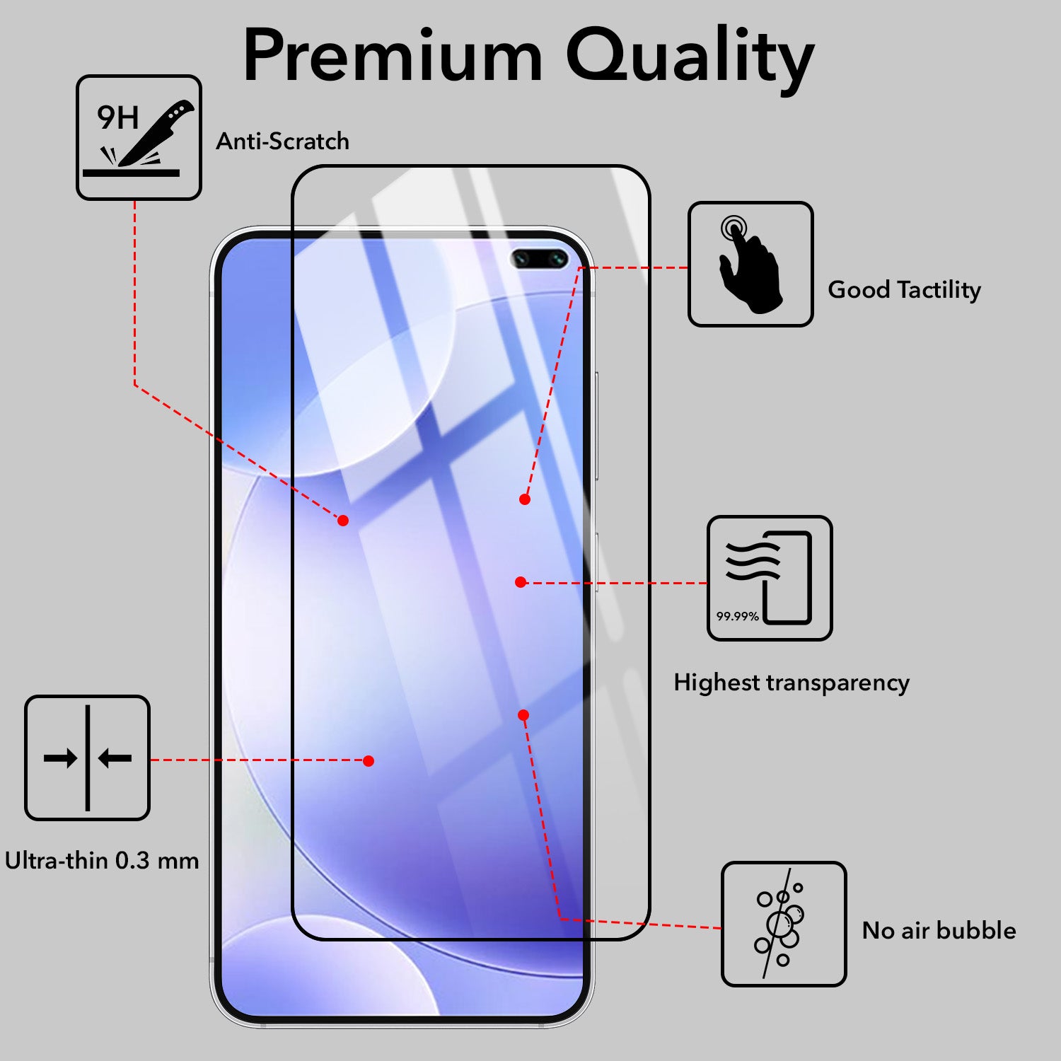 (Pack of 2) Tempered Glass For Xiaomi Mi Redmi K30 Military-Grade Gorilla Screen Protector With Installation Kit | Shatterproof, Full Coverage, HD Clear, Scratch Resistant