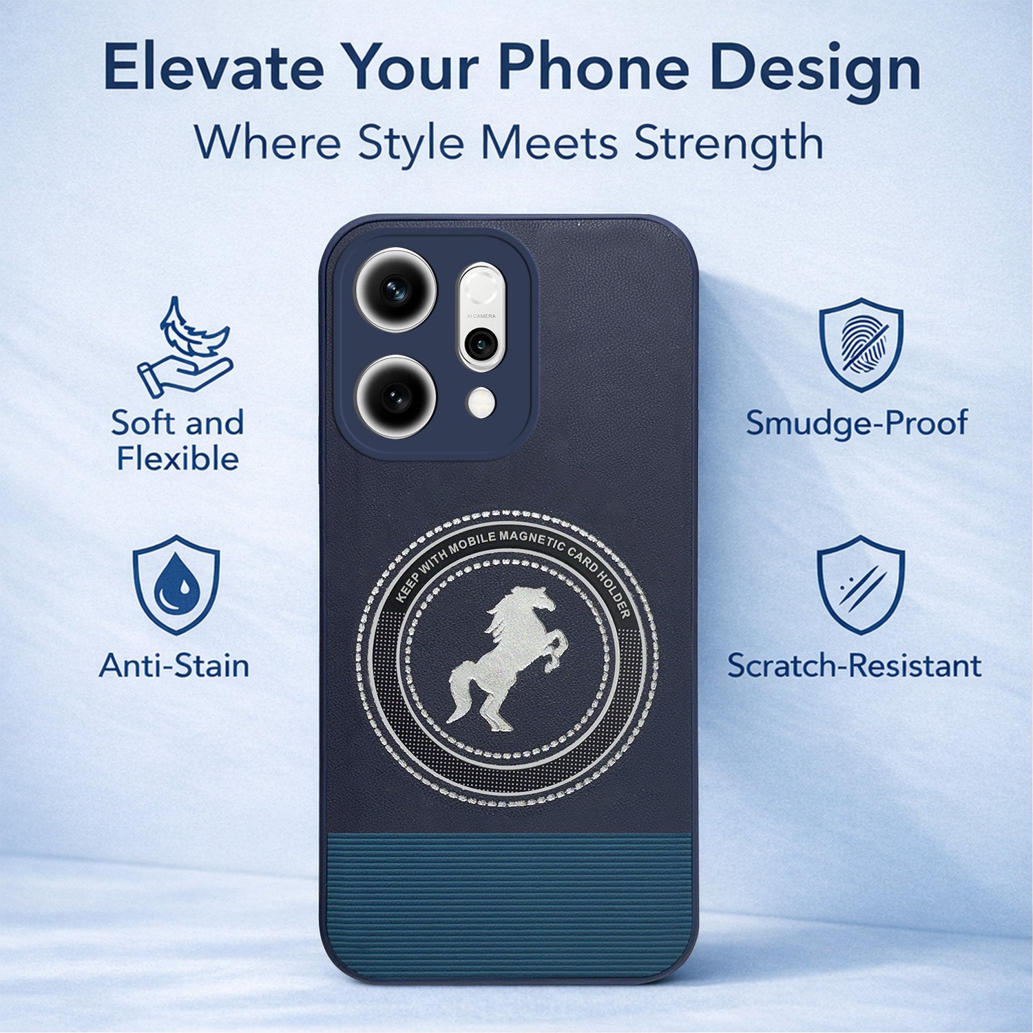 For Oppo Reno14 5G | Oppo Reno 14 5G Back Cover Case PU Leather Finish  (Professional Minimalist Texture | MagSafe Compatile | Camera Protection | Sleek Sober Formal)
