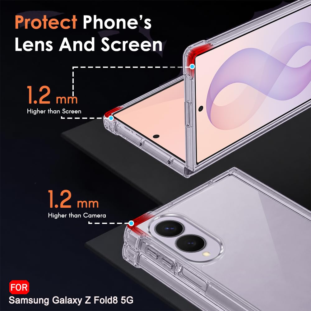 For Samsung Galaxy Z Fold 8 Back Cover Shockproof Crystal-Clear (Drop & Camera Protection | Hard Polycarbonate)
