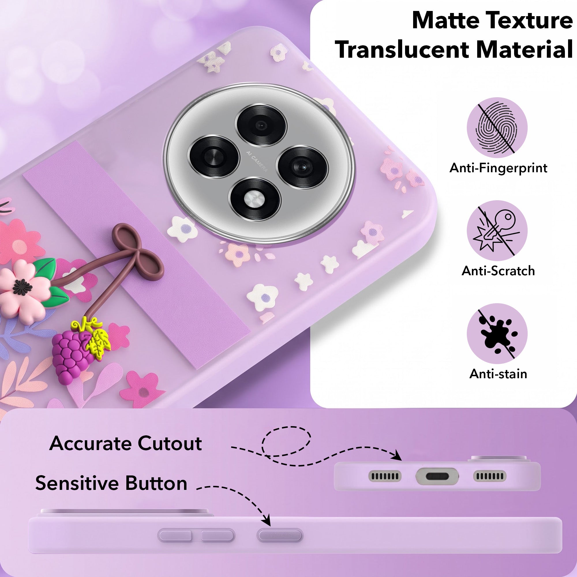 For Oppo F31 Pro Plus Back Cover Case (3D Cute Cartoons | Hard Back Side Soft | Matte Premium Finish | HD Printing)