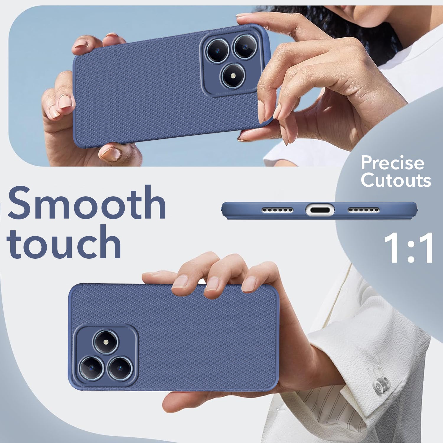 For Realme C63 Back Cover Case (Liquid Silicone | Side Grip | Camera Protection)
