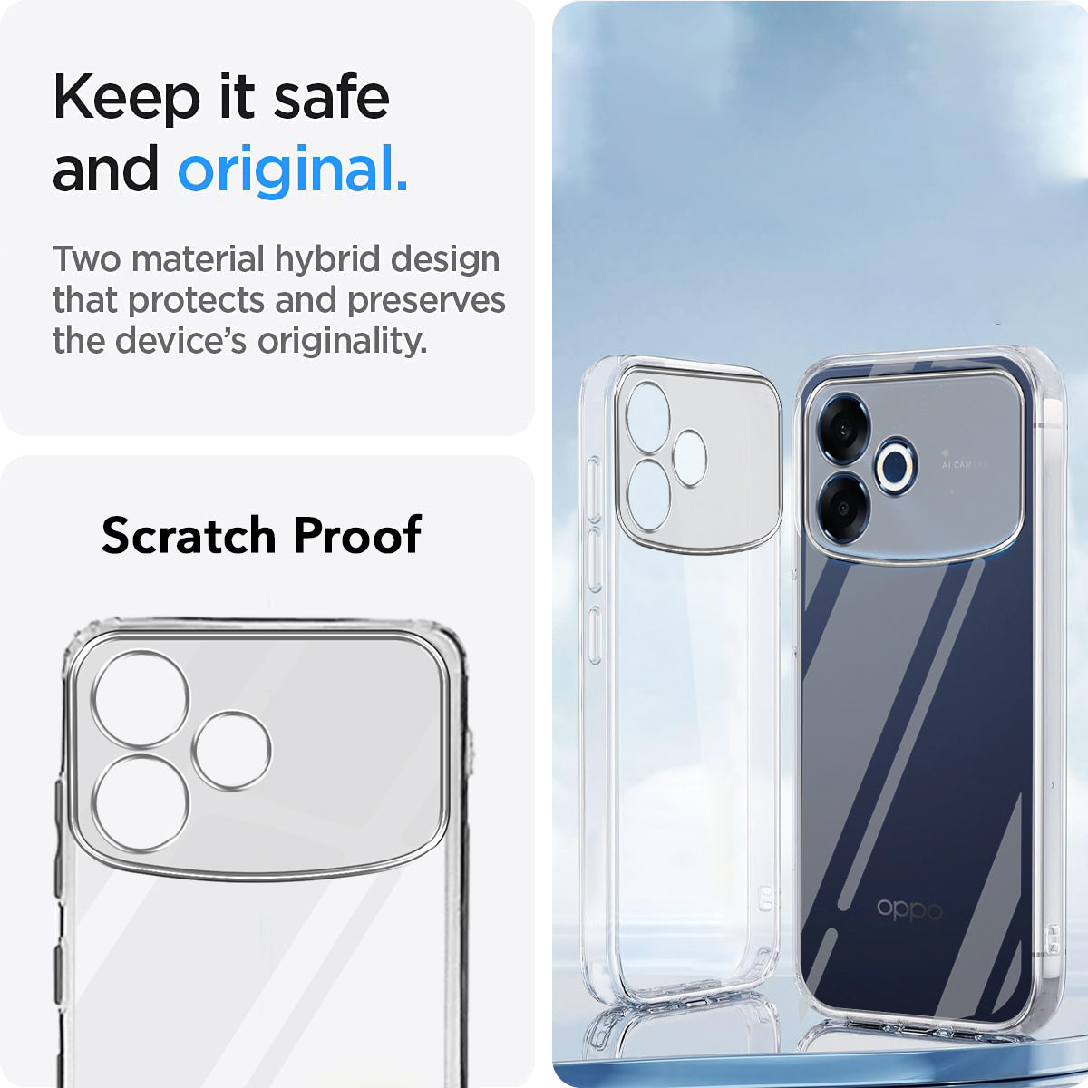 For Oppo F33 Pro 5G Back Cover Case Silicone (Clear Shockproof Case with Camera Protection | Soft and Flexible | Transparent)