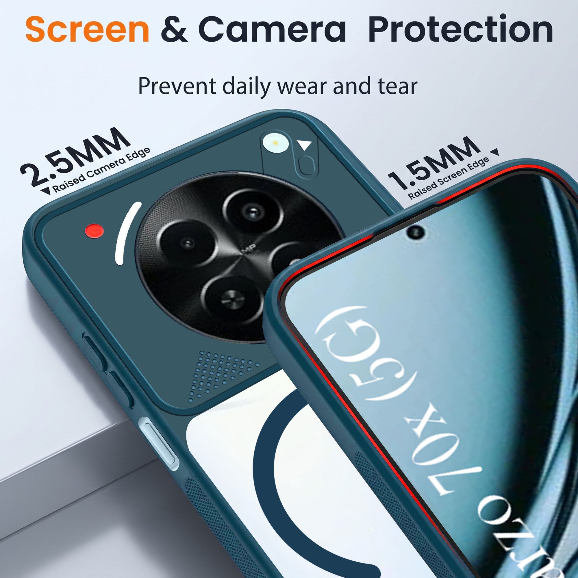 For Realme Narzo 70x 5G Back Cover Case Lifetime Anti-Yellow Clear (Camera Protection | Side Grip | Wireless MagSafe Compatible)