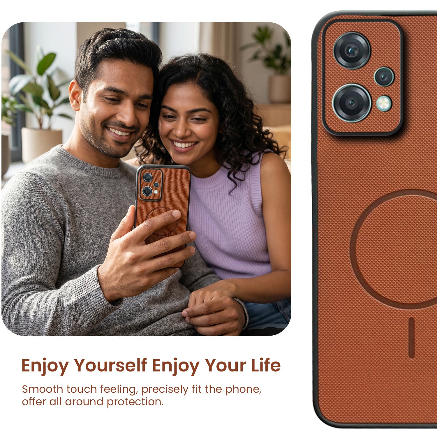 For OnePlus Nord CE 2 Lite 5G Back Cover Case PU Leather (Texture Grip Design | Professional Minimalist | Camera Protection | Soft and Flexible)