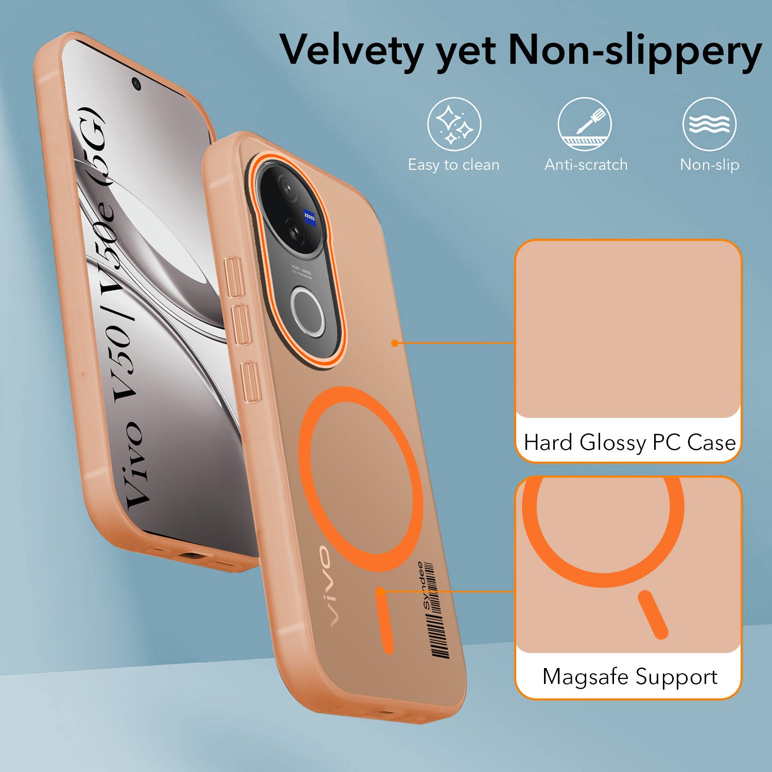 For Vivo V50 | Vivo V50e Back Cover Case (Soft Touch | Camera Bump Protection | MagSafe Compatible | Matte Finish)