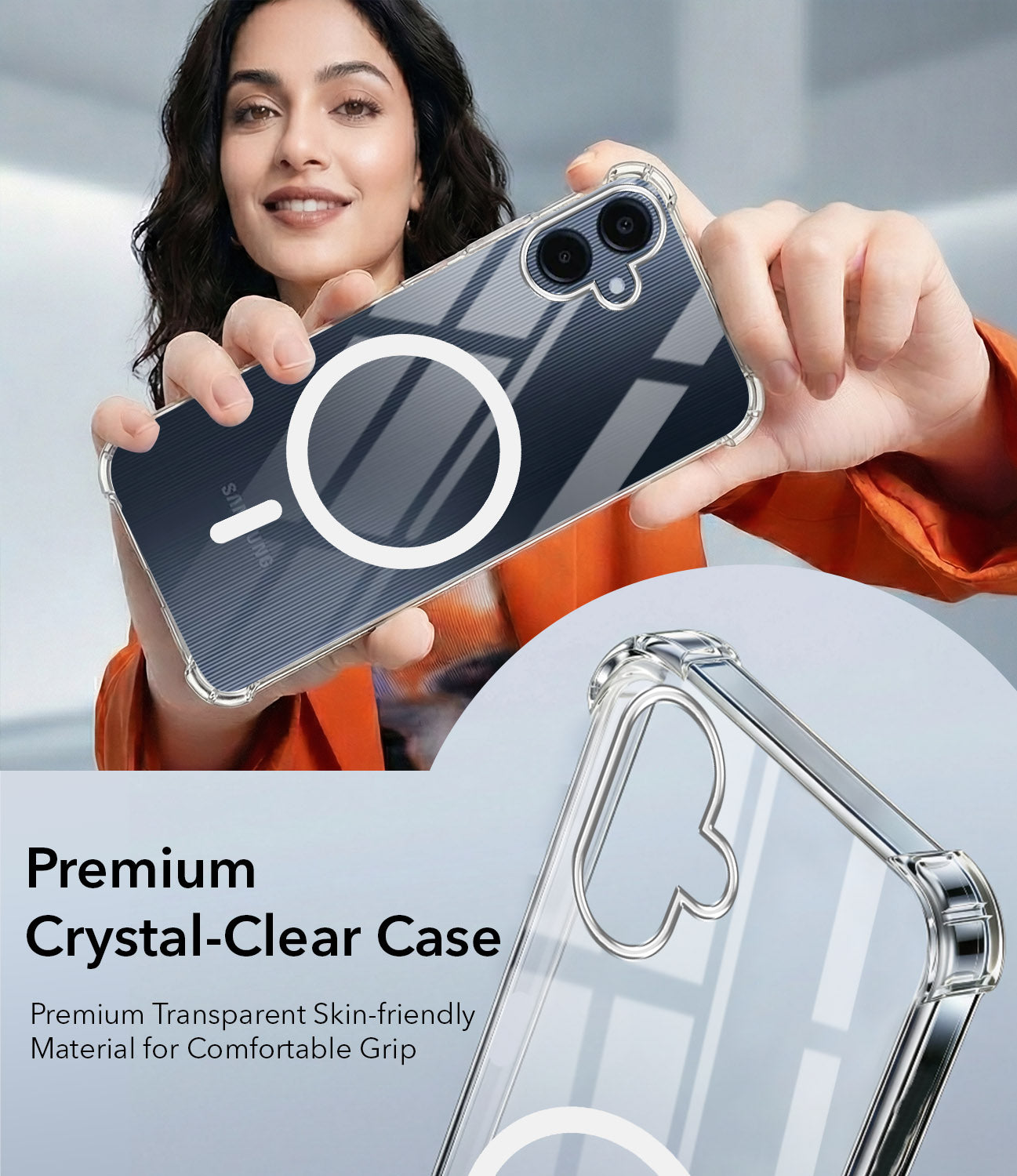 For Samsung Galaxy A06 Back Cover Shockproof Crystal-Clear (Magsafe Wireless Support | Drop & Camera Protection | Hard Polycarbonate)
