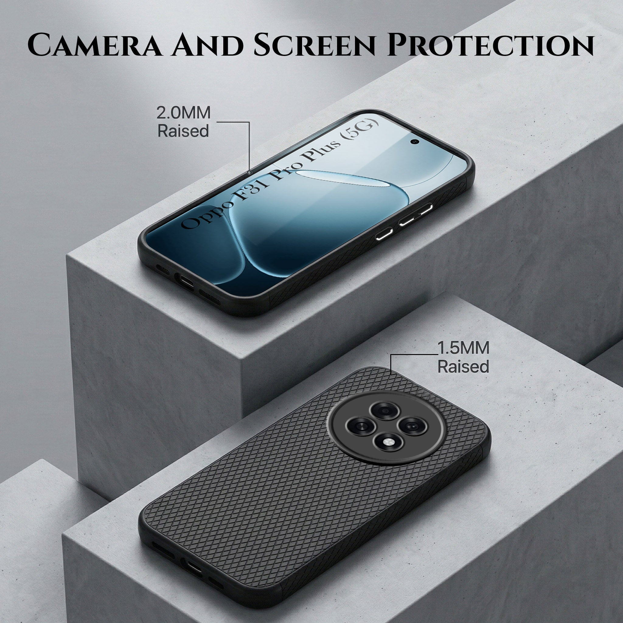 For Oppo F31 Pro Plus Combo with Back Cover and 9H Tempered Glass (Liquid Silicone | Camera Protection | Oleophobic Coating Screen Glass)