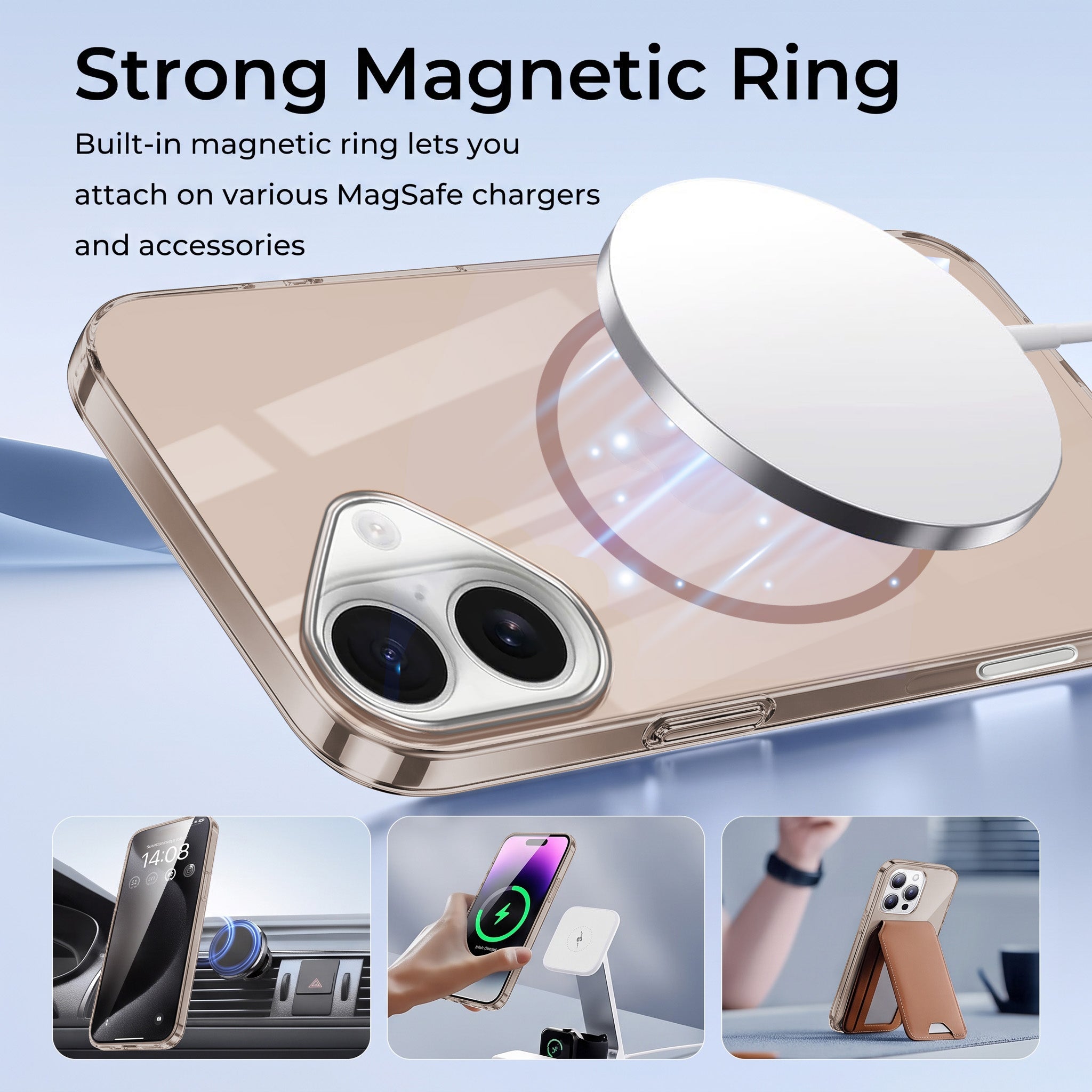 For Apple iPhone 16 Back Case Cover Crystal Anti Yellow (Unbreakable PC | MagSafe Wireless Charging Support |Camera Protection Bump)