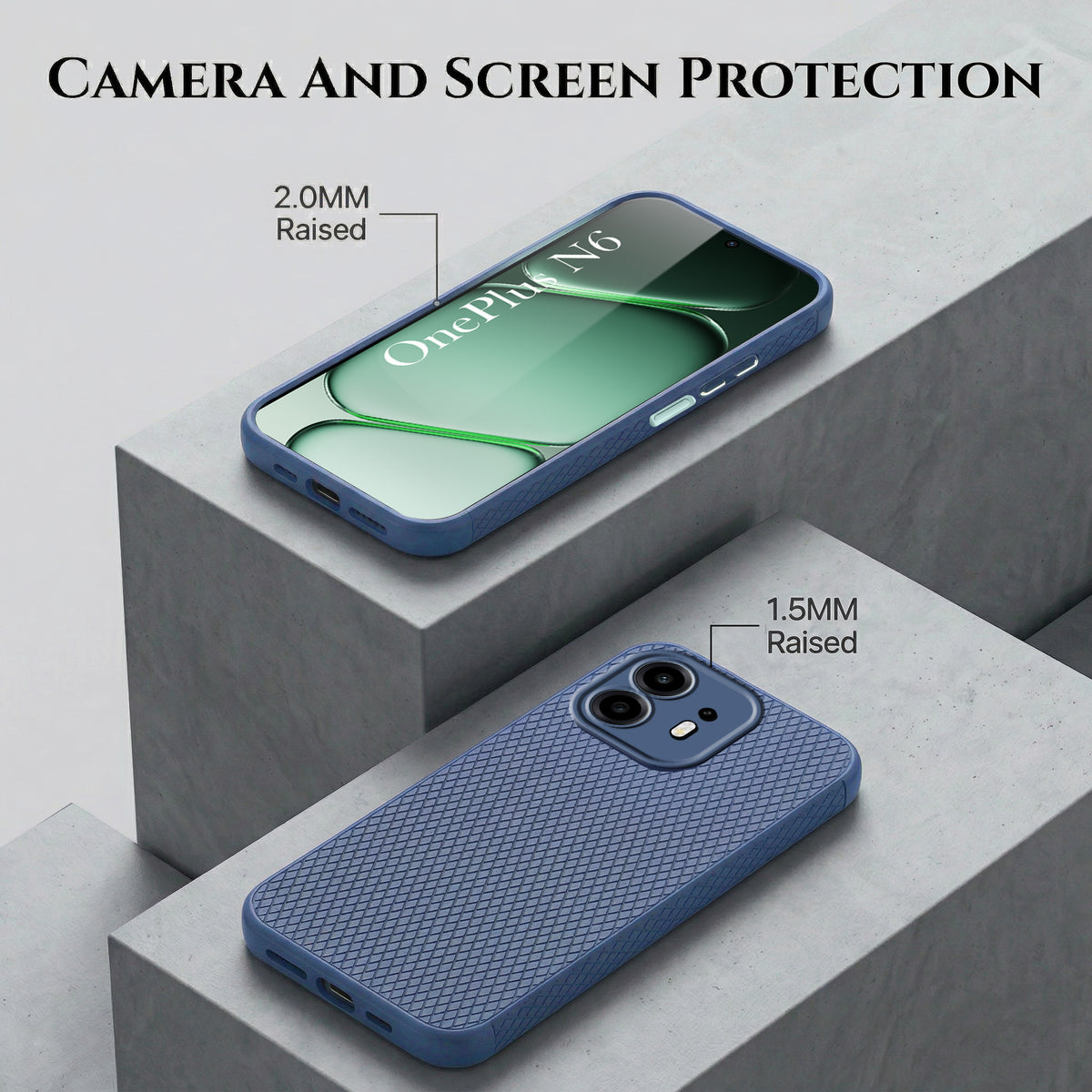 For OnePlus N6 Combo with Back Cover and 9H Tempered Glass (Liquid Silicone | Camera Protection | Oleophobic Coating Screen Glass)