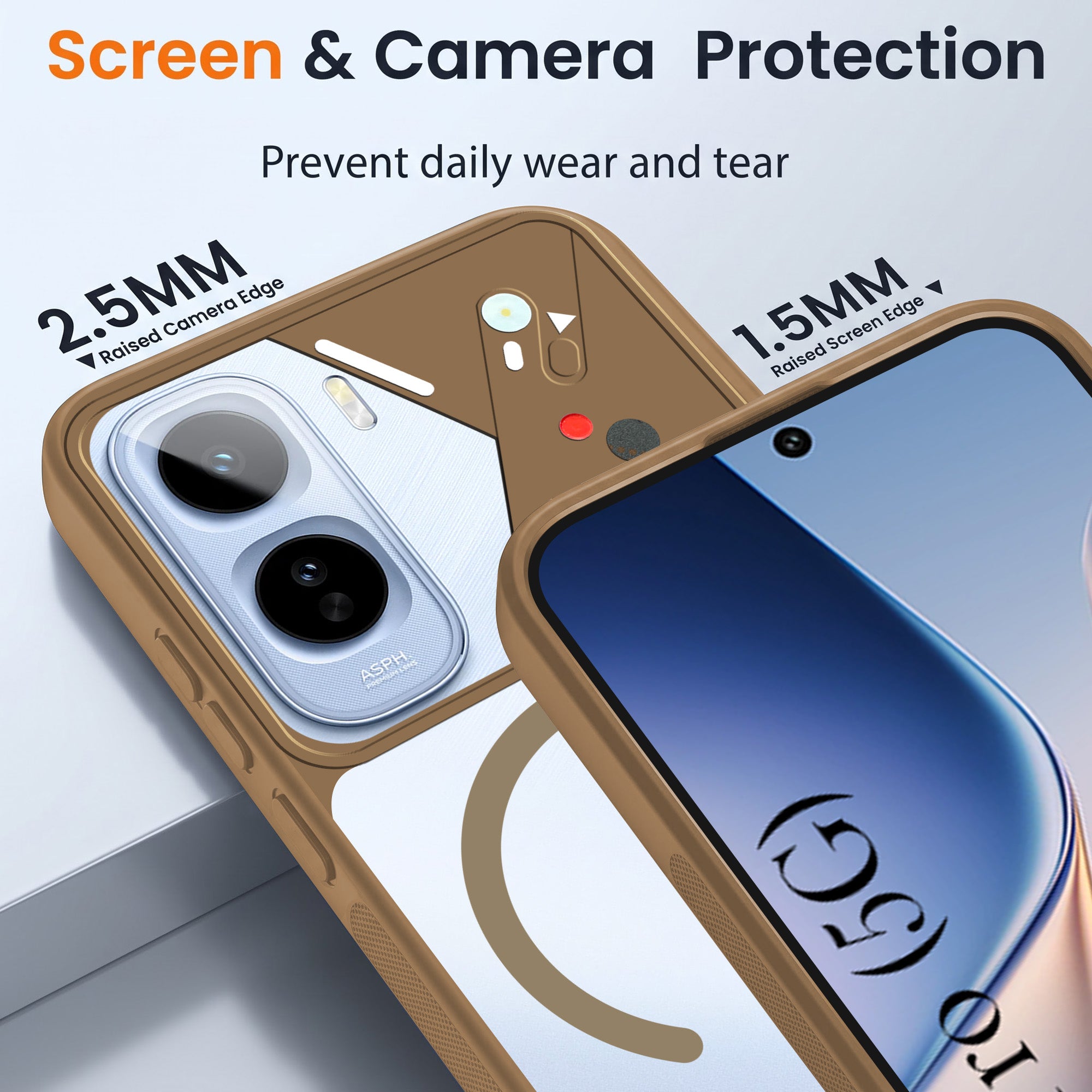 For Vivo T5 Pro 5G Back Cover Case Lifetime Anti-Yellow Clear (Camera Protection | Side Grip | Wireless MagSafe Compatible)
