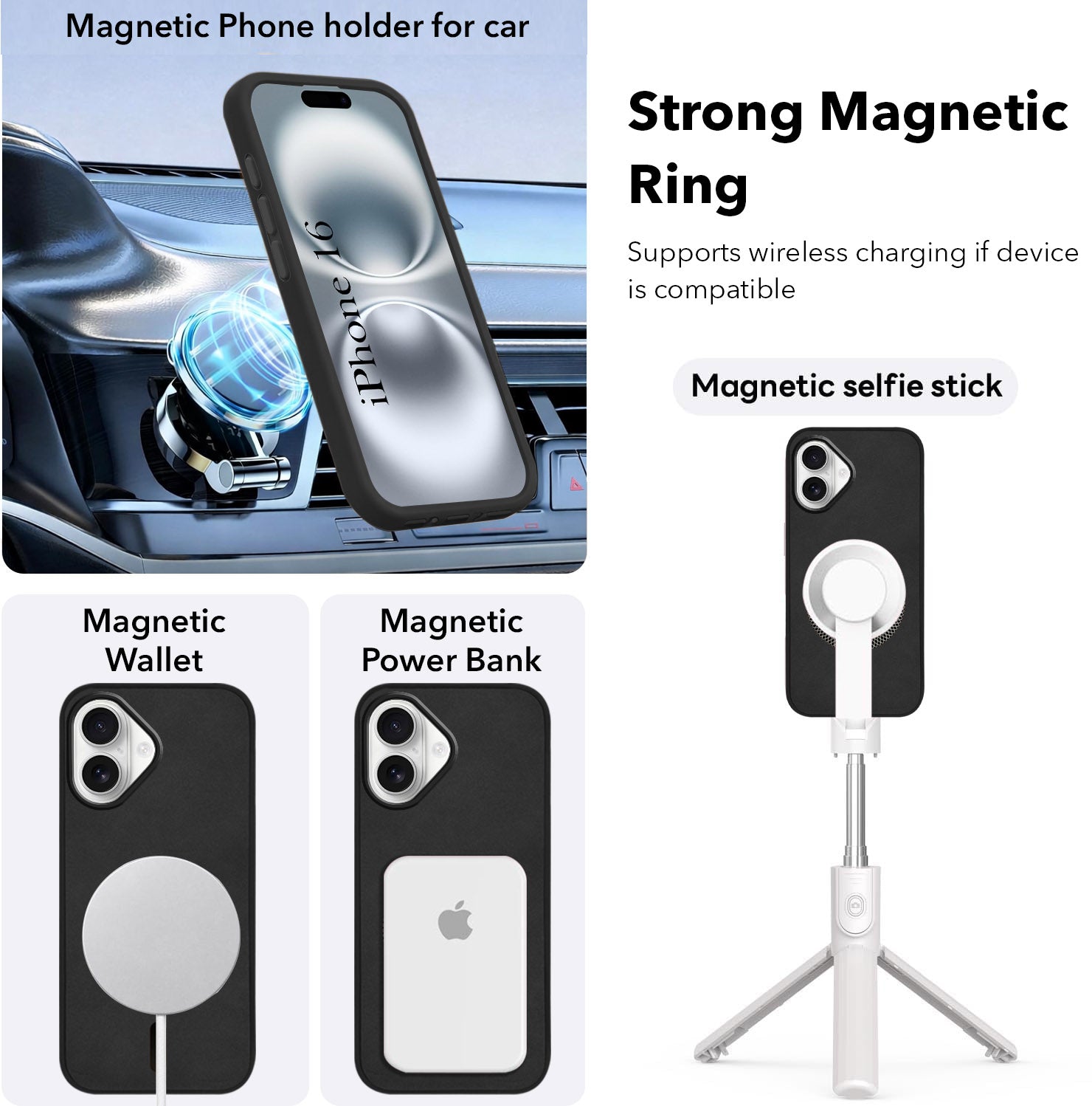 For Apple iPhone 16 Back Cover Case (Sleek Leather Finish | MagSafe Compatible Wireless Charging | Camera Bump Protection)