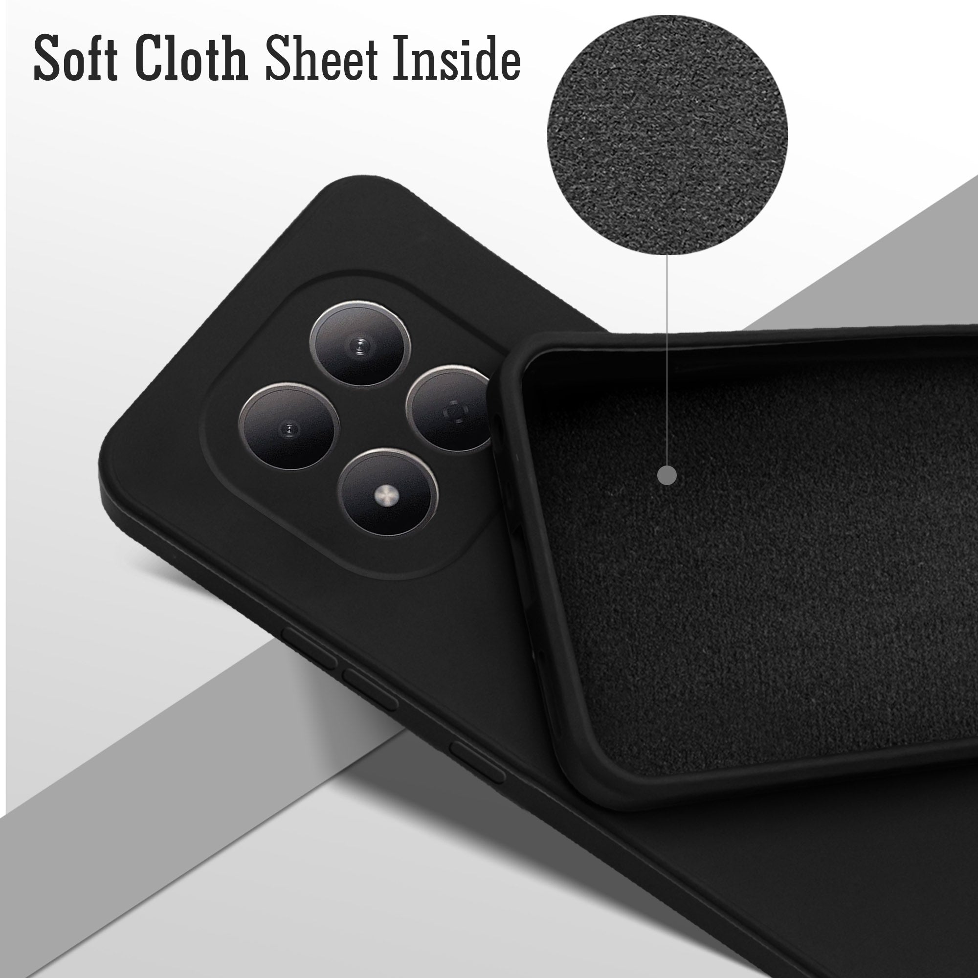 For Xiaomi Redmi Note 15 Pro 5G Back Cover Case (Matte Finish Silicone with Inside Fiber cloth)