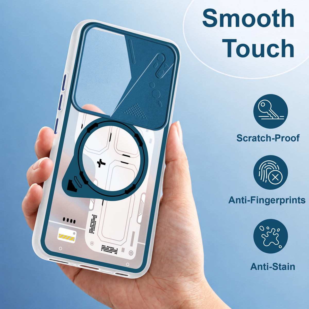 For Vivo Y400 Metallic Back Cover Case (Metallic Camera Protection & Buttons | Translucent Milky Shade | Hard Polycarbonate)
