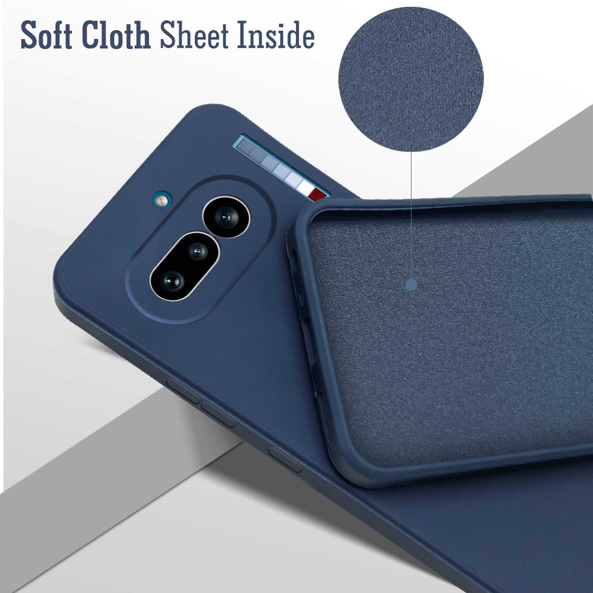 For Nothing Phone 4A 5G Back Cover Case (Matte Finish Silicone with Inside Fiber cloth)