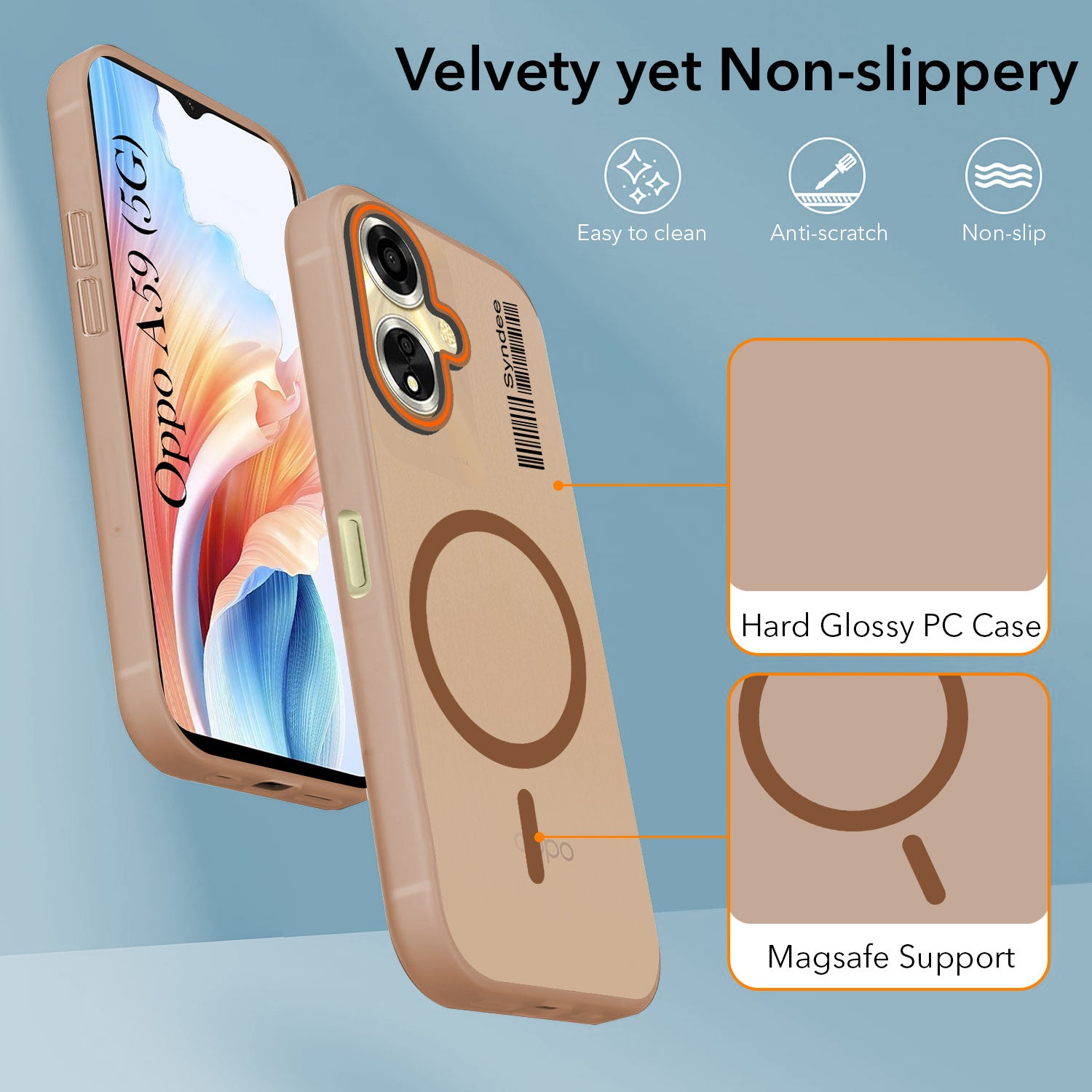 For Oppo A59 5G Back Cover Case (Soft Touch | Camera Bump Protection | MagSafe Compatible | Matte Finish)