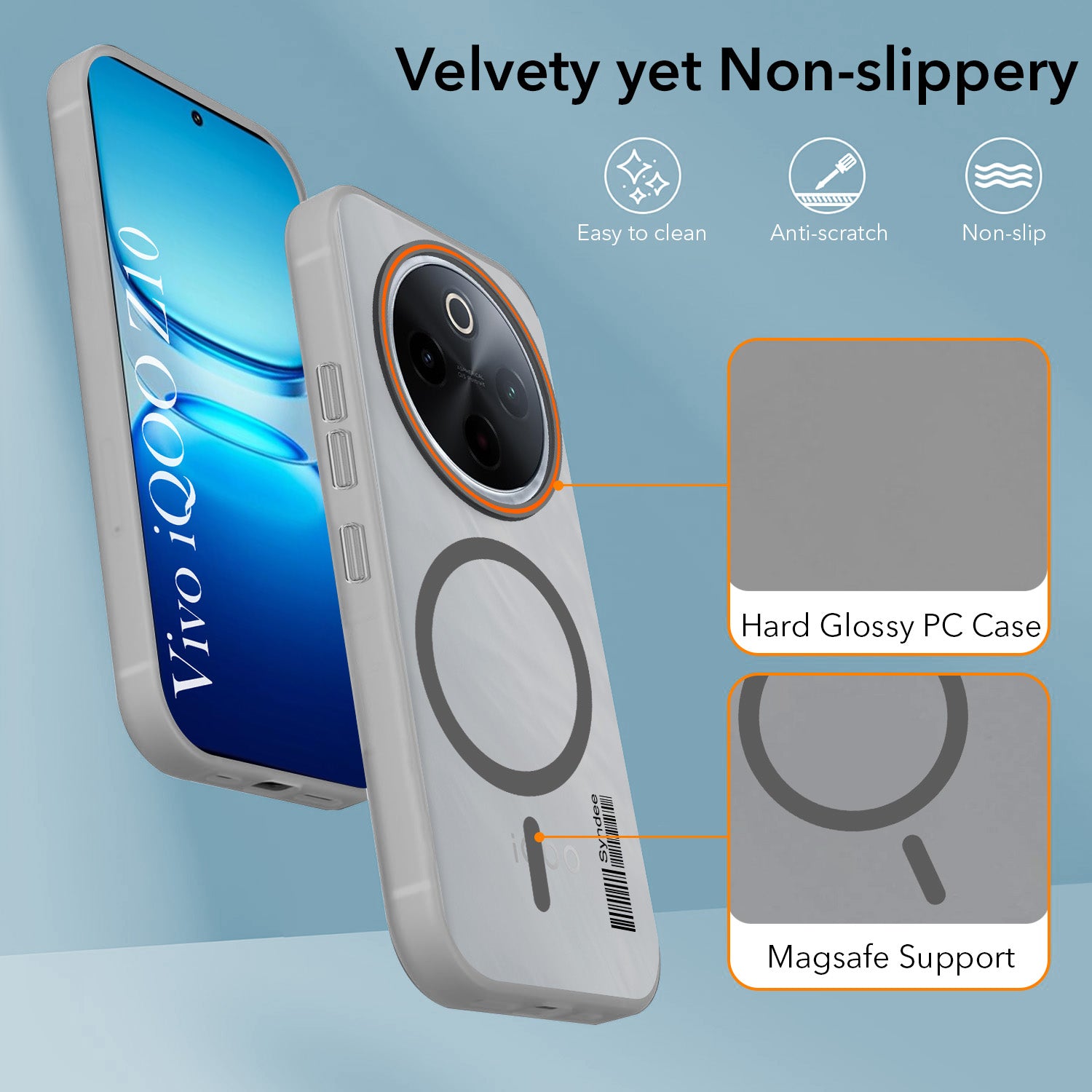 For Vivo iQOO Z10 Back Cover Case (Soft Touch | Camera Bump Protection | MagSafe Compatible | Matte Finish)