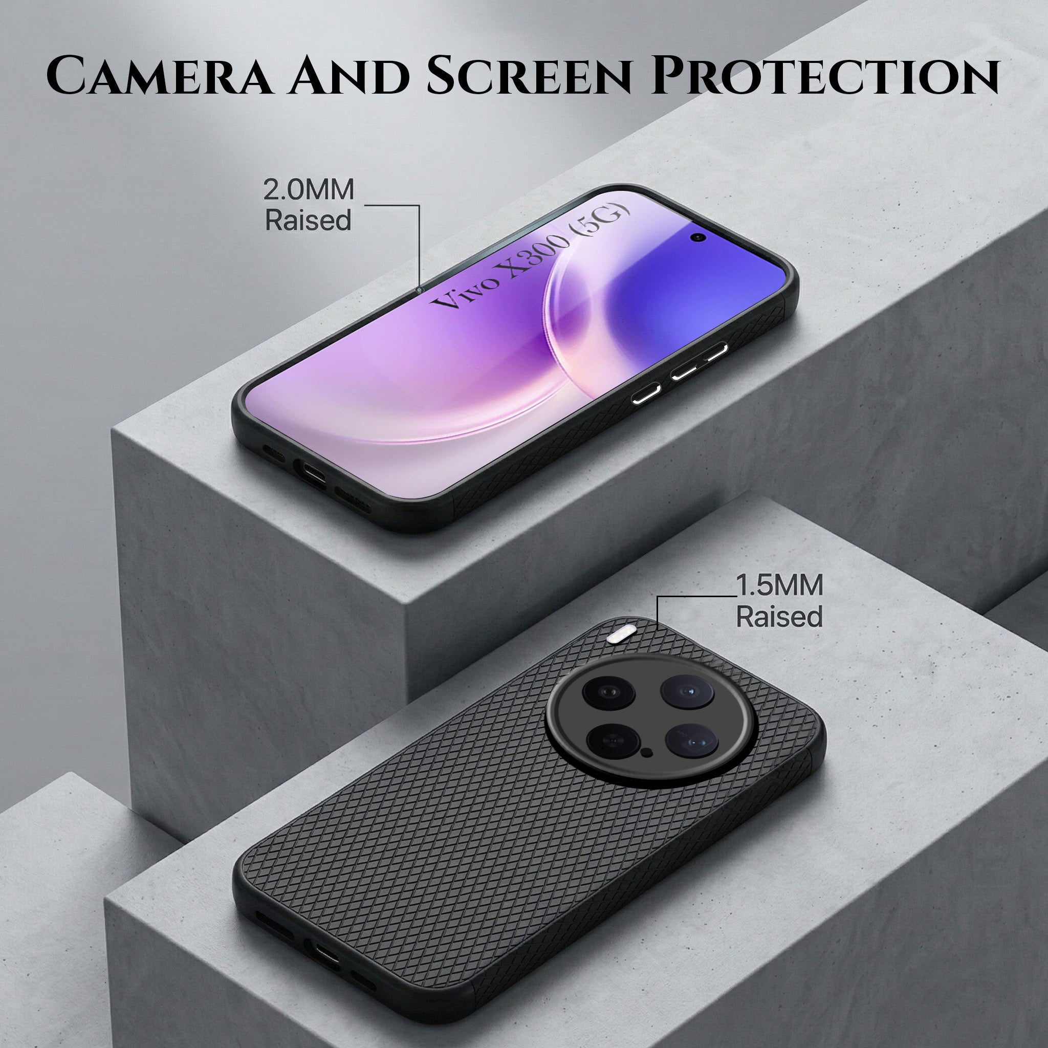 For Vivo X300 5G Combo with Back Cover and 9H Tempered Glass (Liquid Silicone | Camera Protection | Oleophobic Coating Screen Glass)