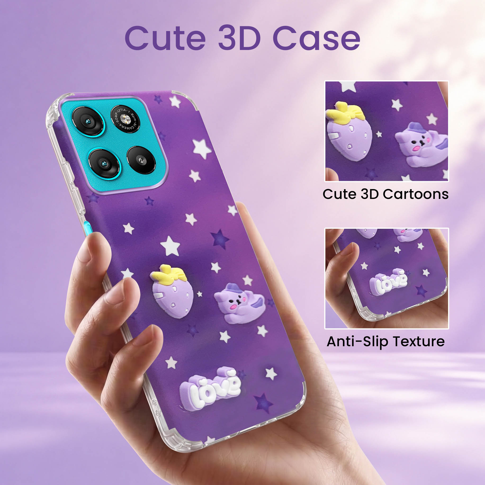 For Motorola Moto G67 Power | G57 Power Back Cover Case (3D Cute Cartoons | Hard Back Side Soft | Matte Premium Finish | HD Printing)