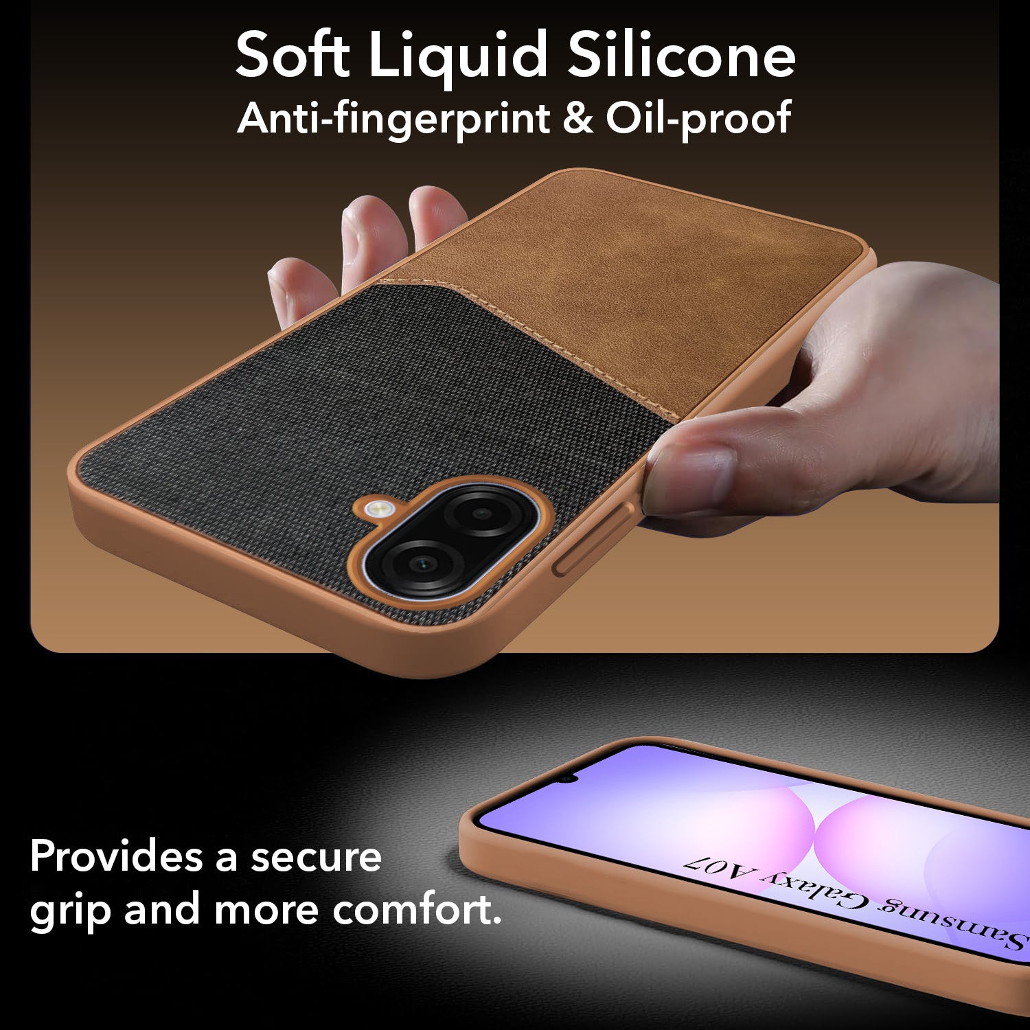 For Samsung Galaxy A07 5G Back Cover Case (Dual PU Leather Stitch | Professional Minimalist | Soft and Flexible)