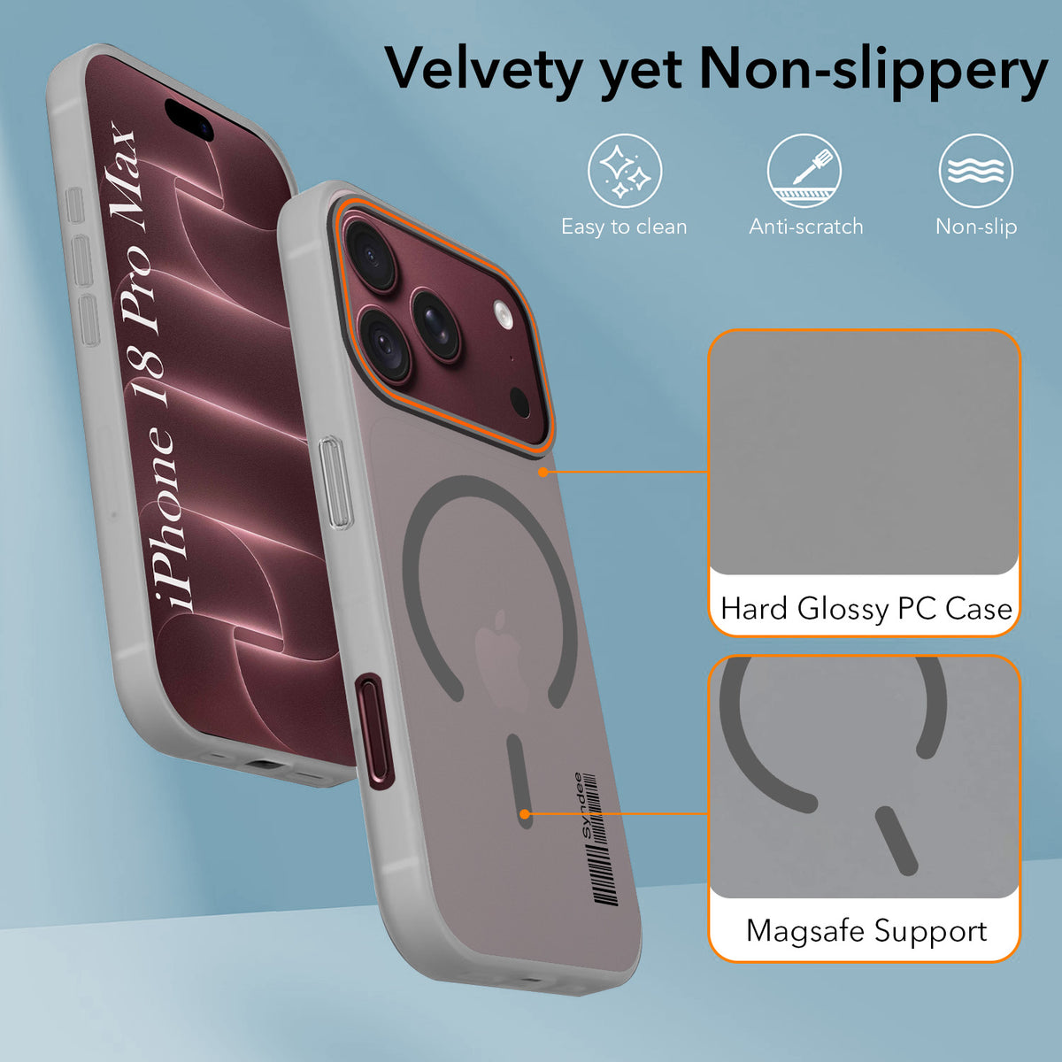 For Apple iPhone 18 Pro Max Back Cover Case (Soft Touch | Camera Bump Protection | MagSafe Compatible | Matte Finish)