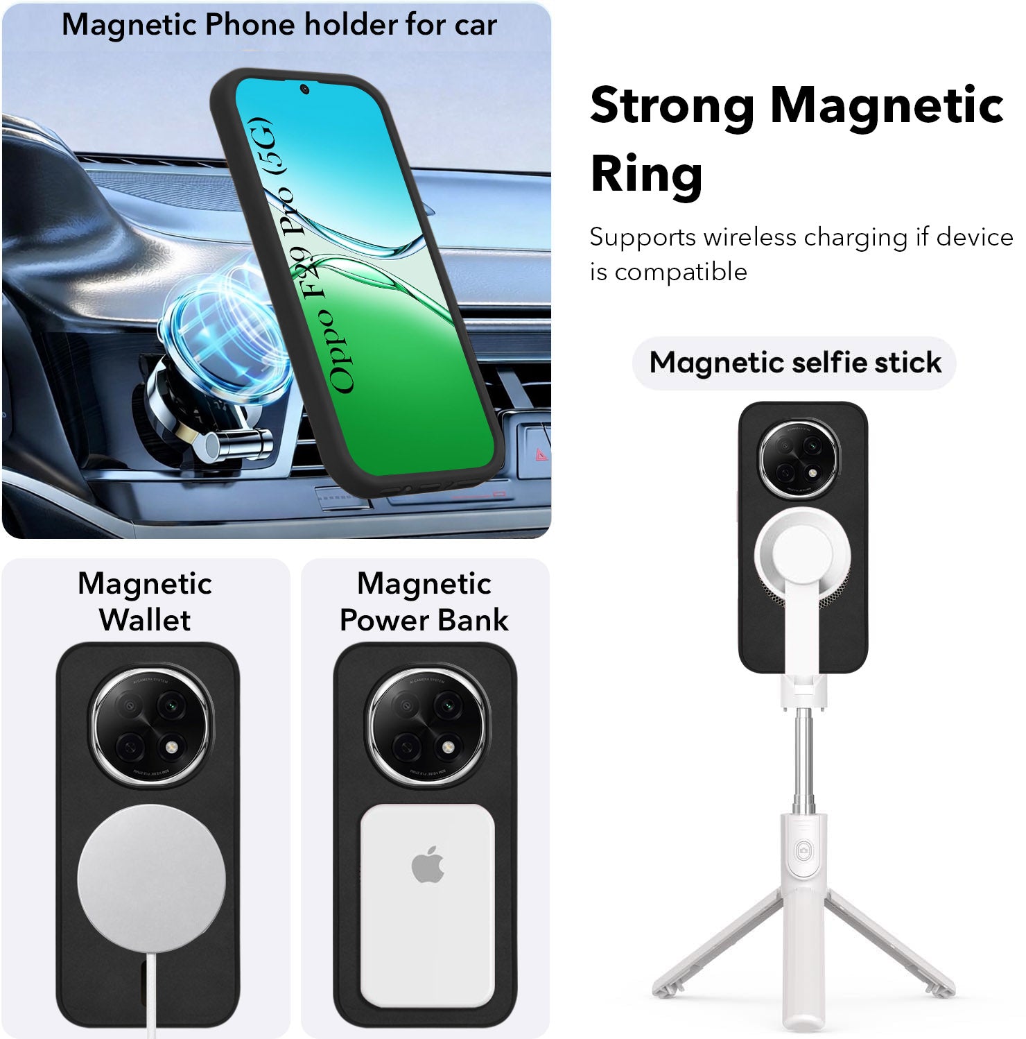 For Oppo F29 Pro Back Cover Case Leather Finish (MagSafe Compatible Wireless Charging | Soft Touch | Camera Bump Protection)
