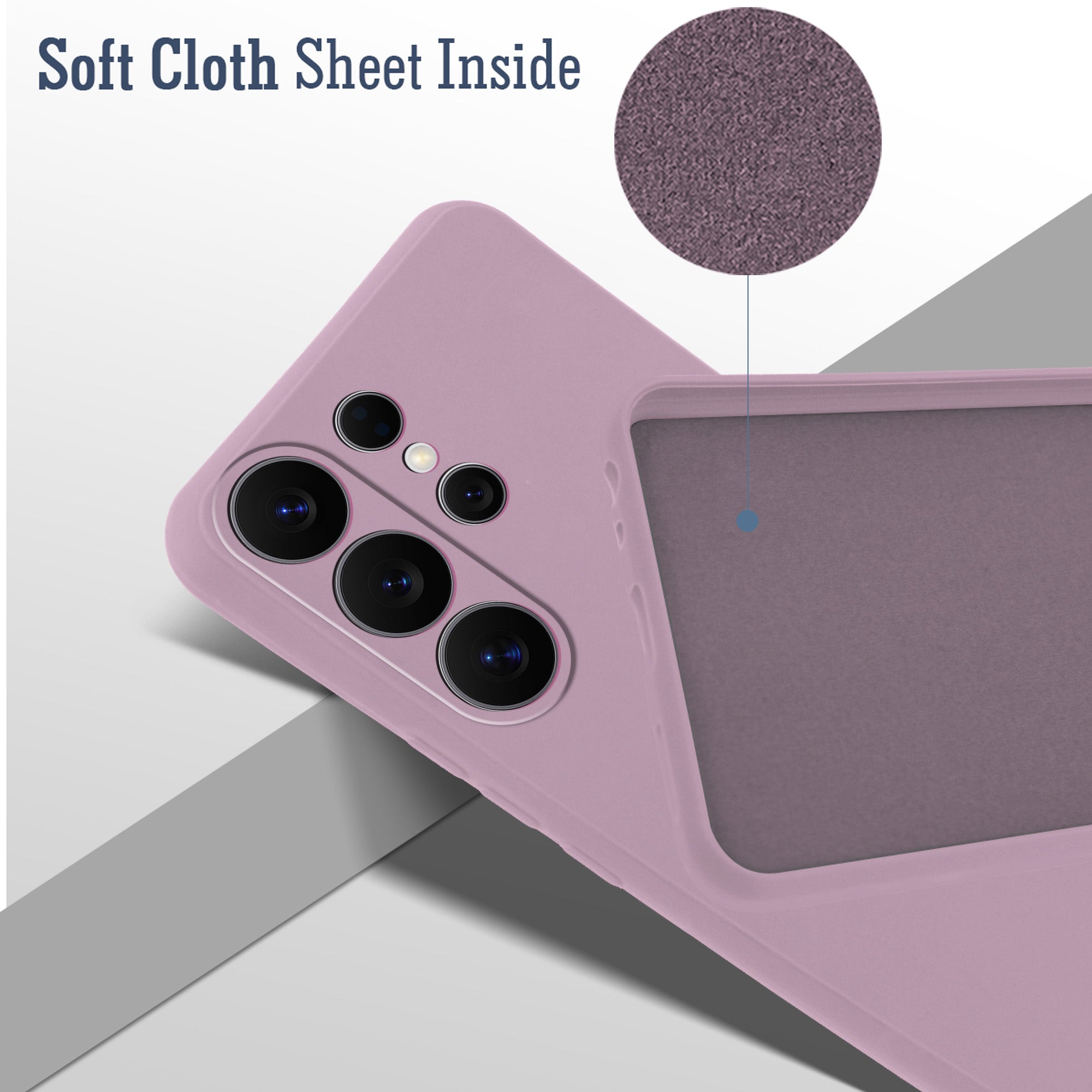 For Samsung Galaxy S26 Ultra Back Cover Case (Matte Finish Silicone with Inside Fiber cloth)