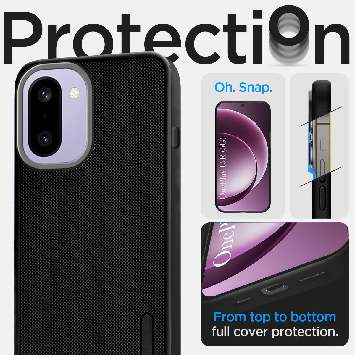 For OnePlus 15R Back Cover Case Rubberised (Textured Grip Design | Micro-Fiber Cloth Inside | Slim and Light Weight | Soft Touch and Feel)