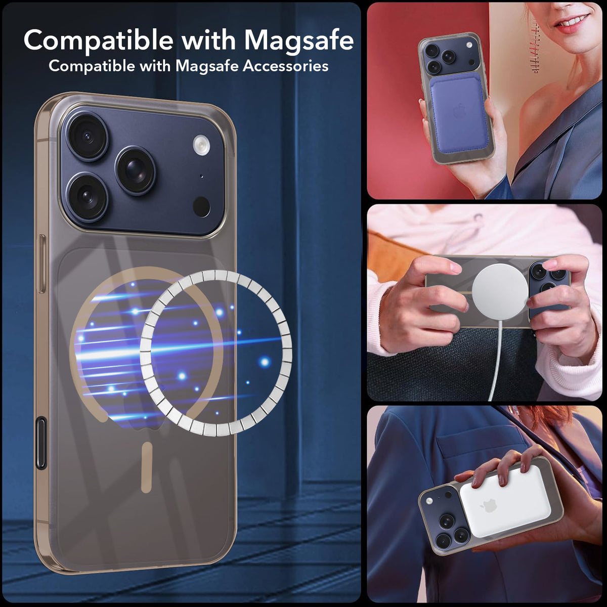 For iPhone 17 Pro Back Cover Case Crystal Anti Yellow (MagSafe Wireless Charging Support |Camera Protection Bump)