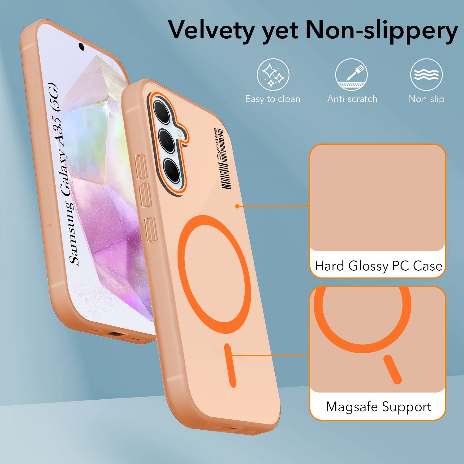 For Samsung Galaxy A35 5G Back Cover Case (Soft Touch | Camera Bump Protection | MagSafe Compatible | Matte Finish)