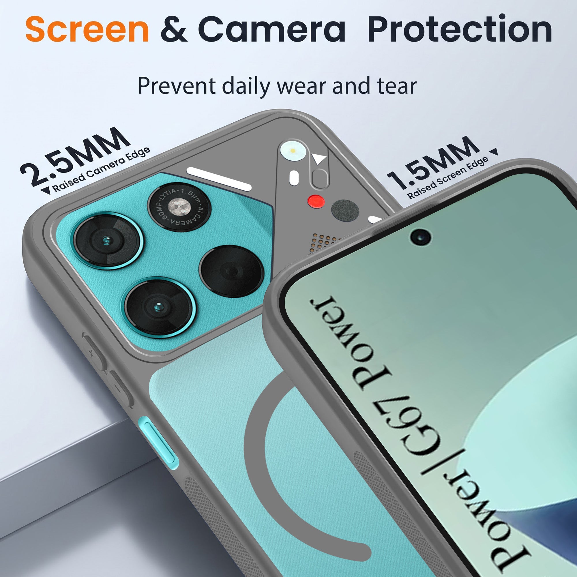 For Motorola Moto G67 Power | G57 Power Back Cover Case Lifetime Anti-Yellow Clear (Camera Protection | Side Grip | Wireless MagSafe Compatible)