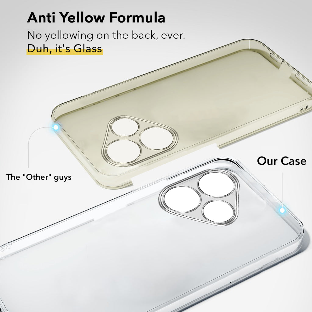 For Realme GT 6 | GT 6T 5G Back Cover Case Lifetime Anti-Yellow Clear (Sleek Hard Crystal | Shockproof and Camera Protection)